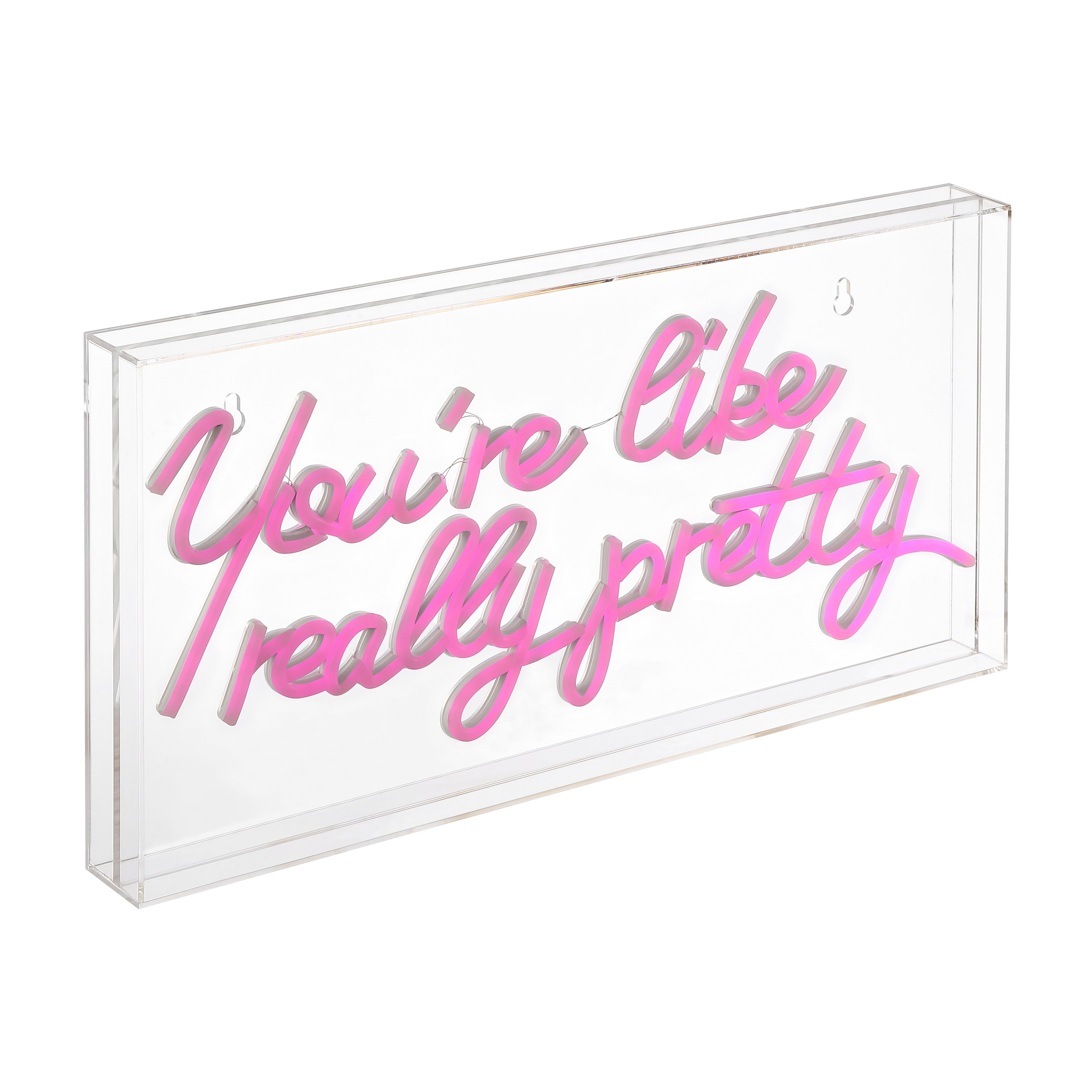 You're X 10.1"" Contemporary Glam Acrylic Box USB Operated LED Neon Light