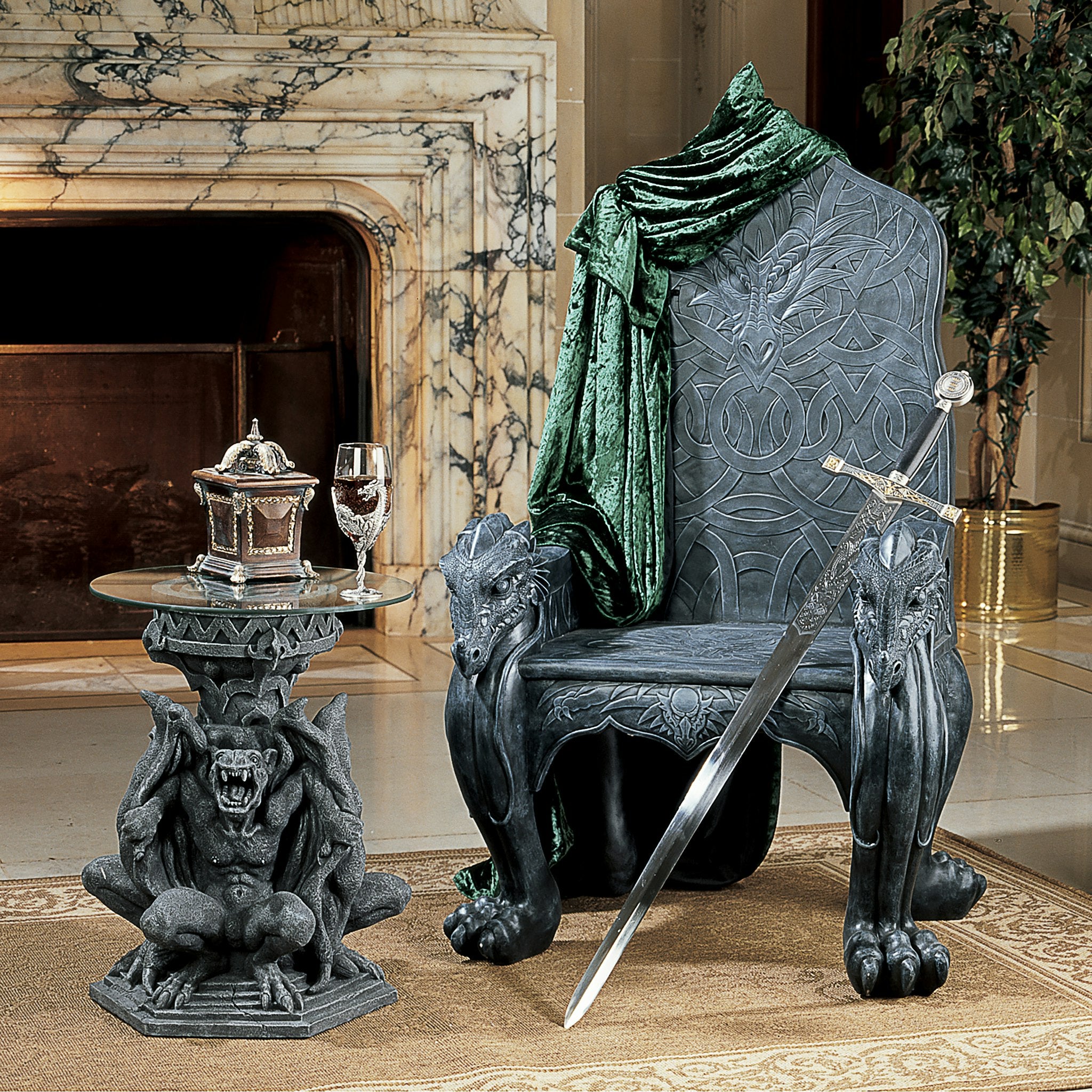 Celtic Dragon Throne Chair