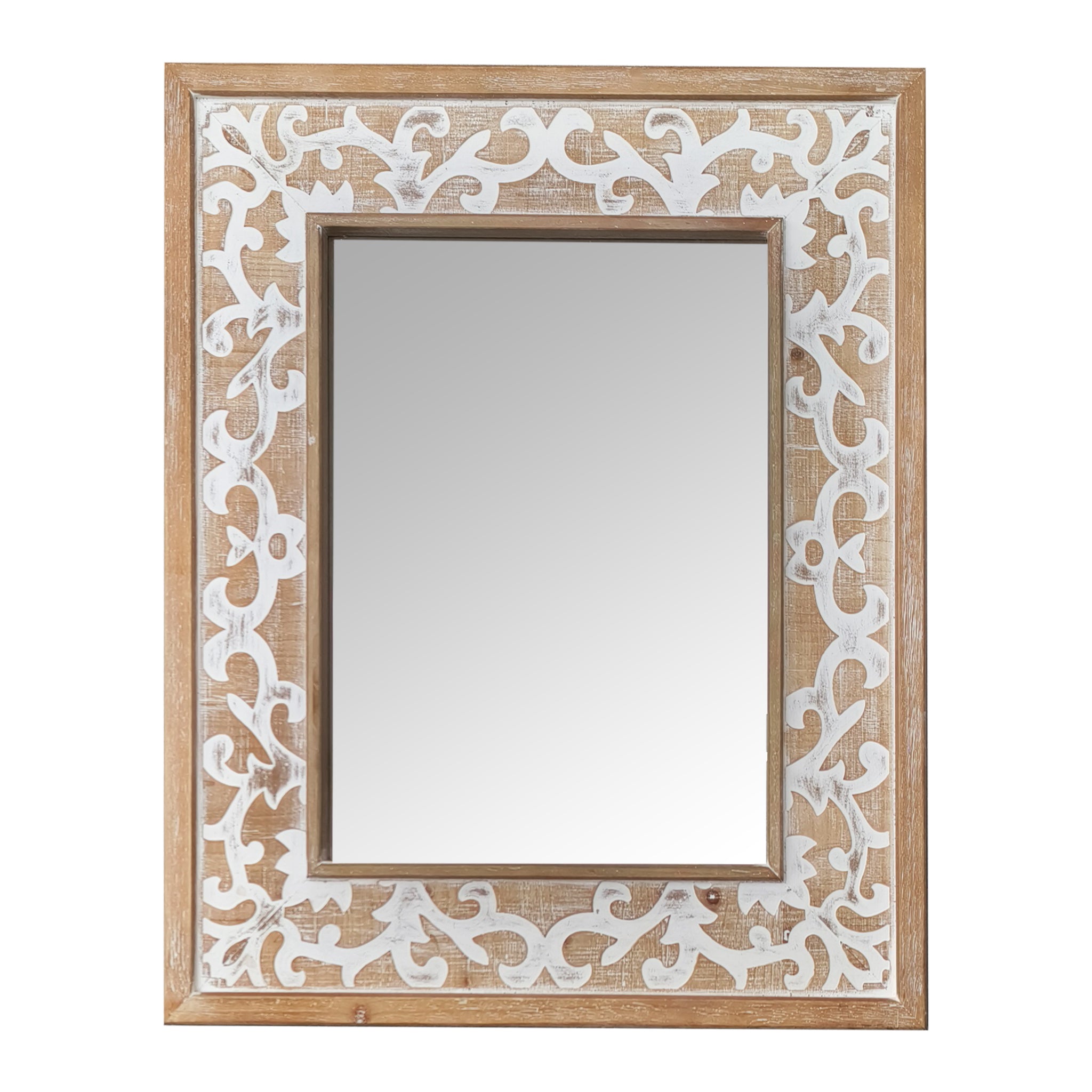 Rectangle Wood Carved Frame Mirror