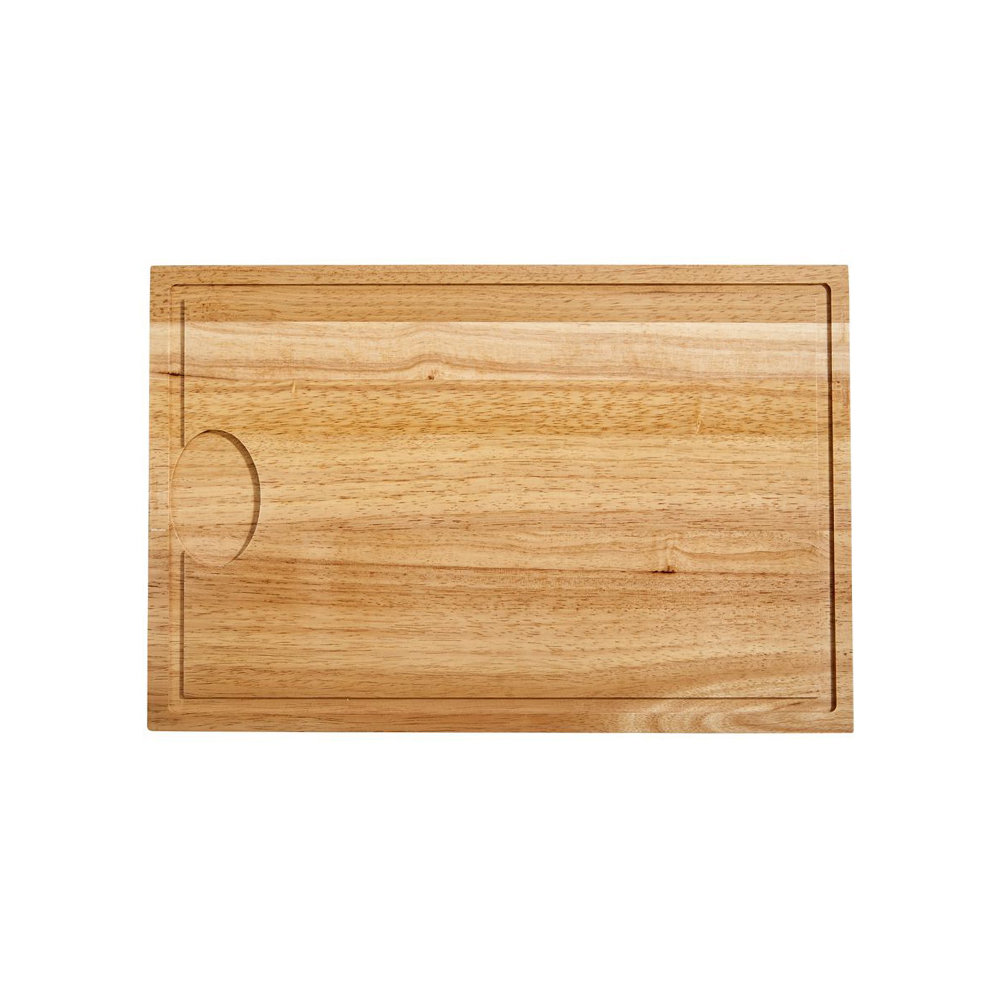 Rubberwood Cutting Board with Well - 18"" x 12""