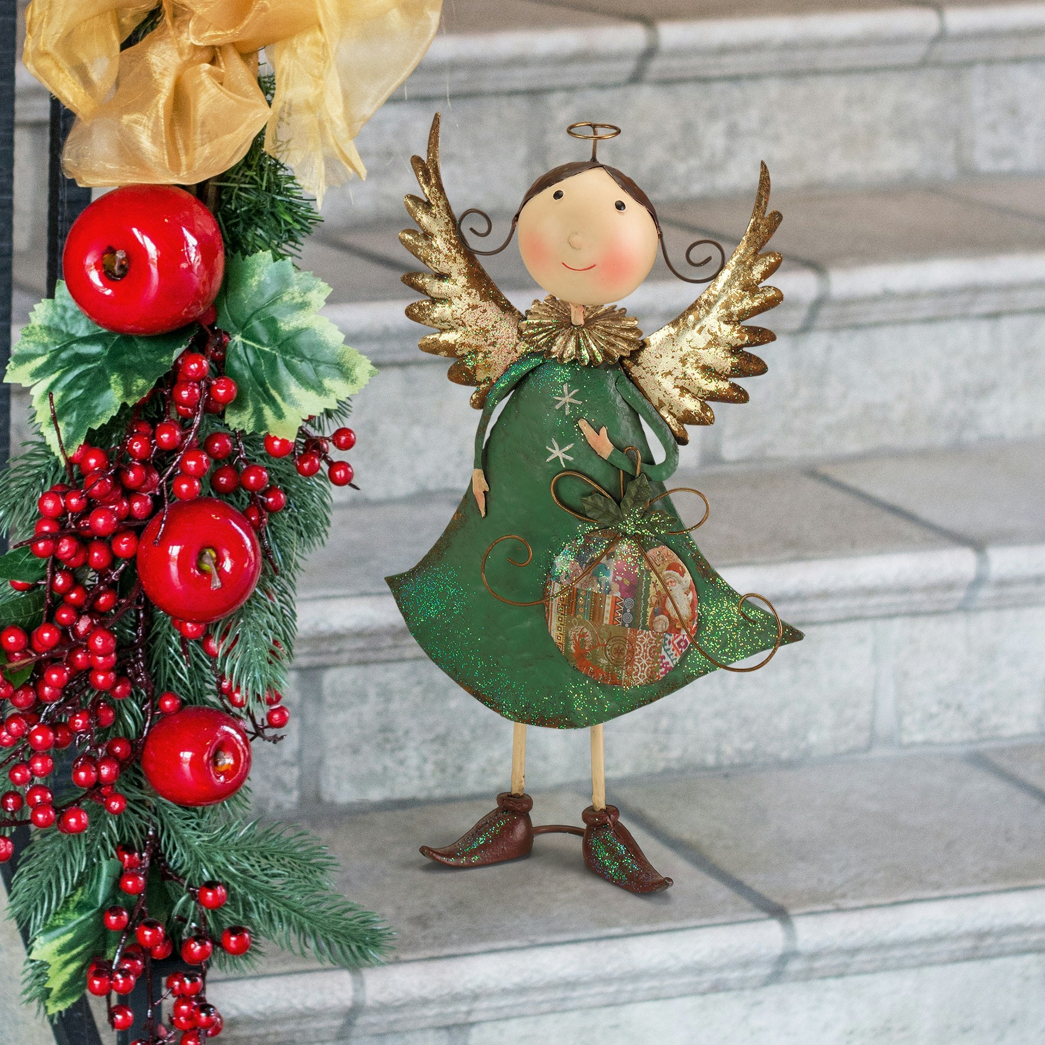 Holiday Helper Metal Angel Statue Collection: Blanche