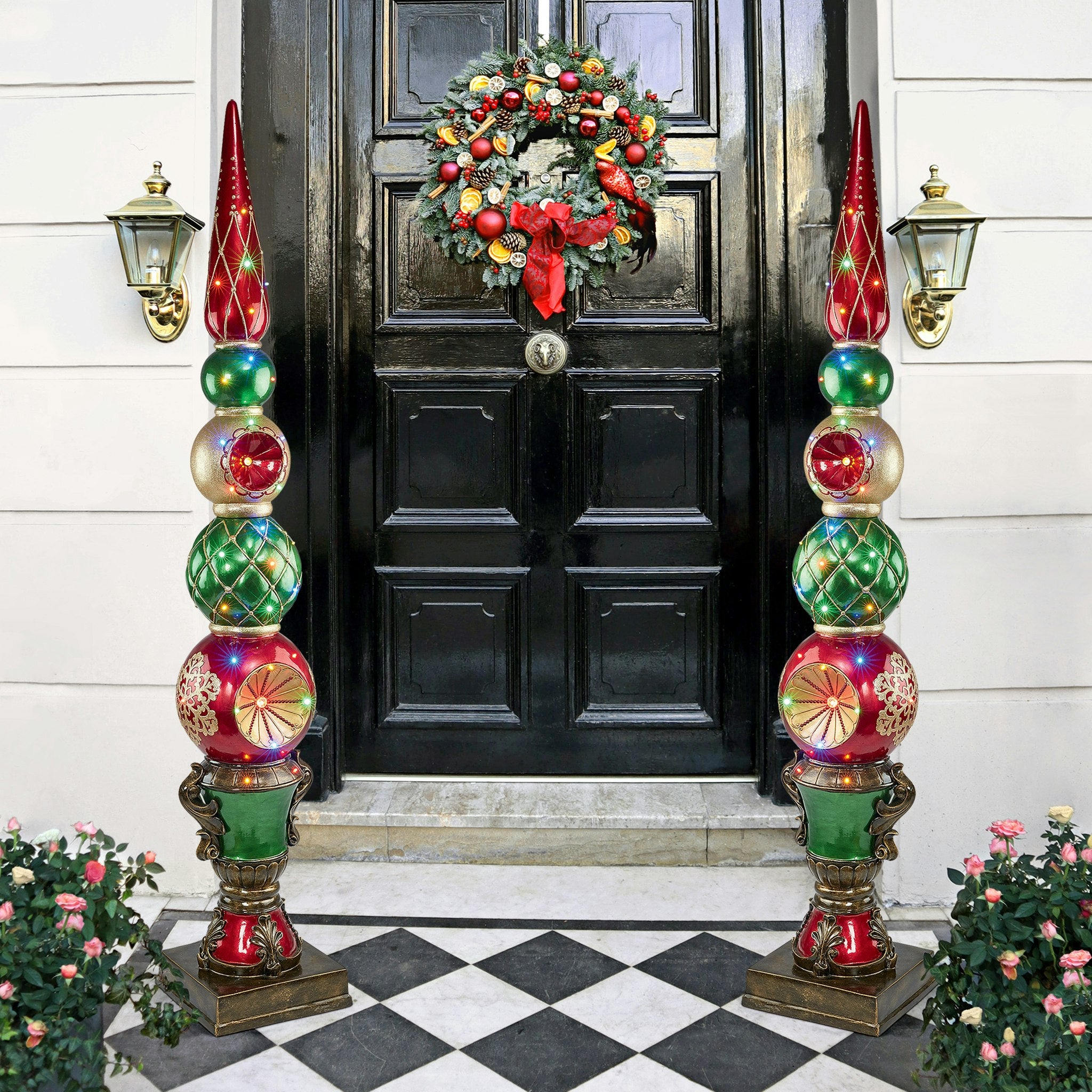 Ornament Topiary Illuminated Holiday Statue