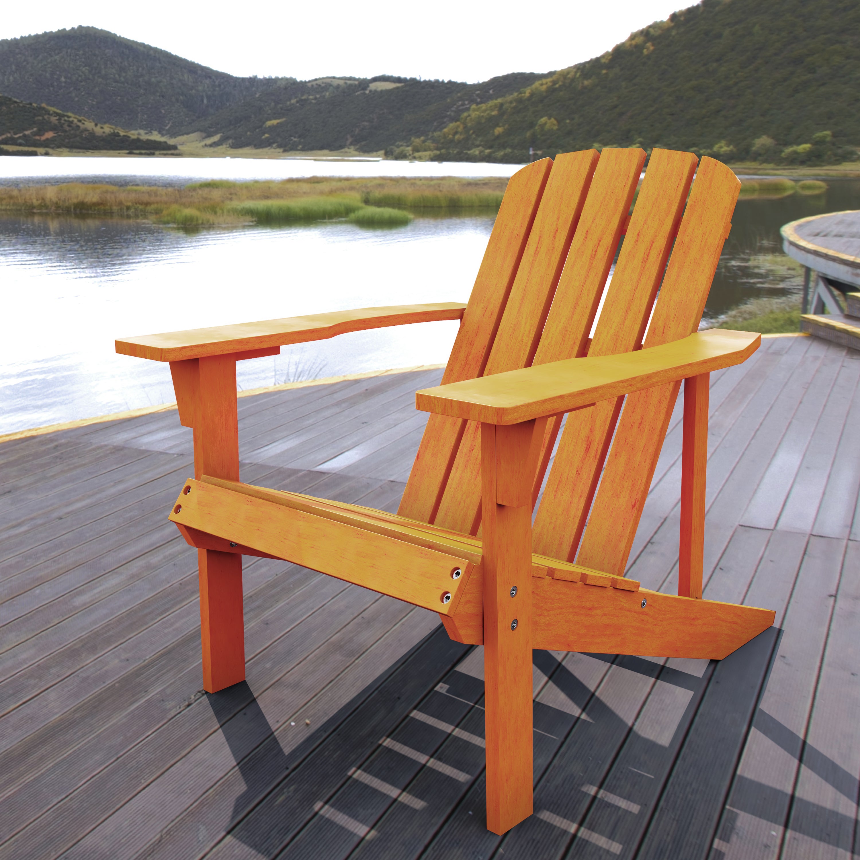 Westport Outdoor Patio Traditional Acacia Wood Adirondack Chair