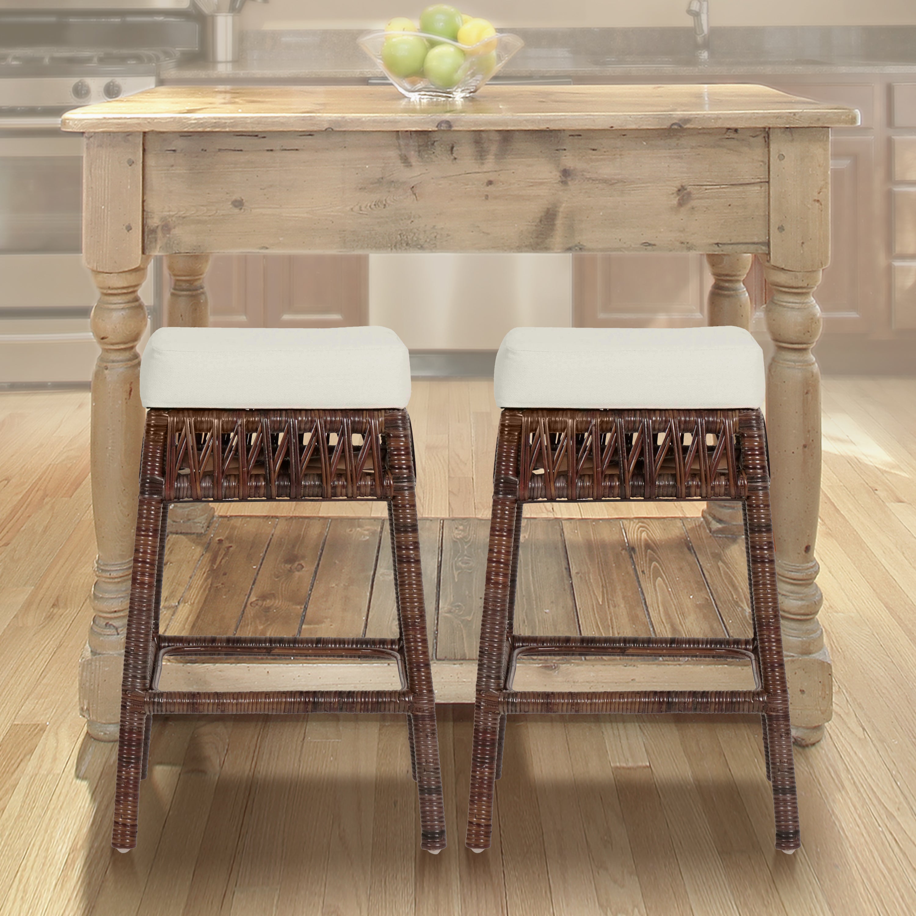 Bali Bohemian Basics Rattan Backless Counter Stool