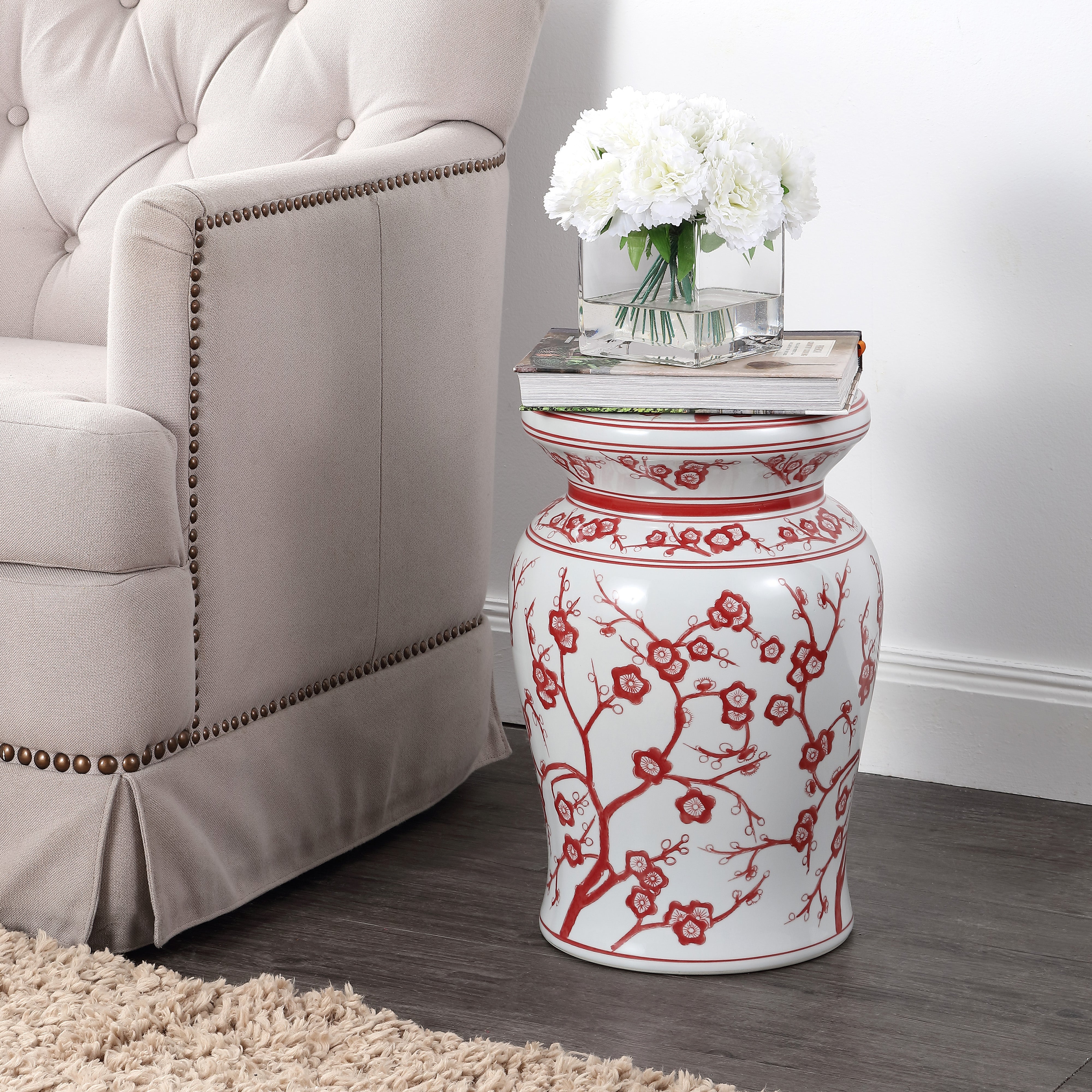 Cherry Ceramic Garden Stool