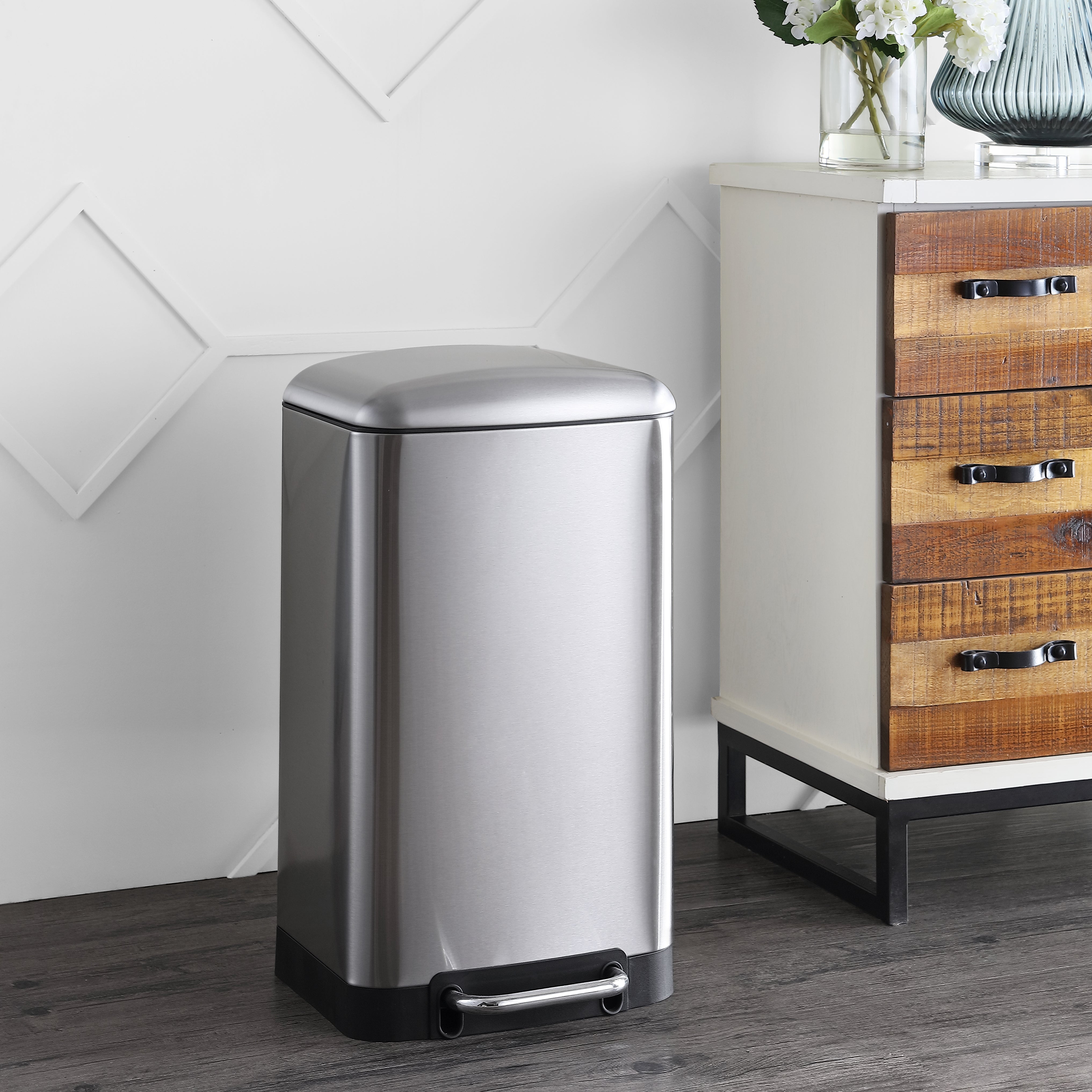 Ashley Rectangular Trash Can with Soft-Close Lid with FREE Mini Trash Can