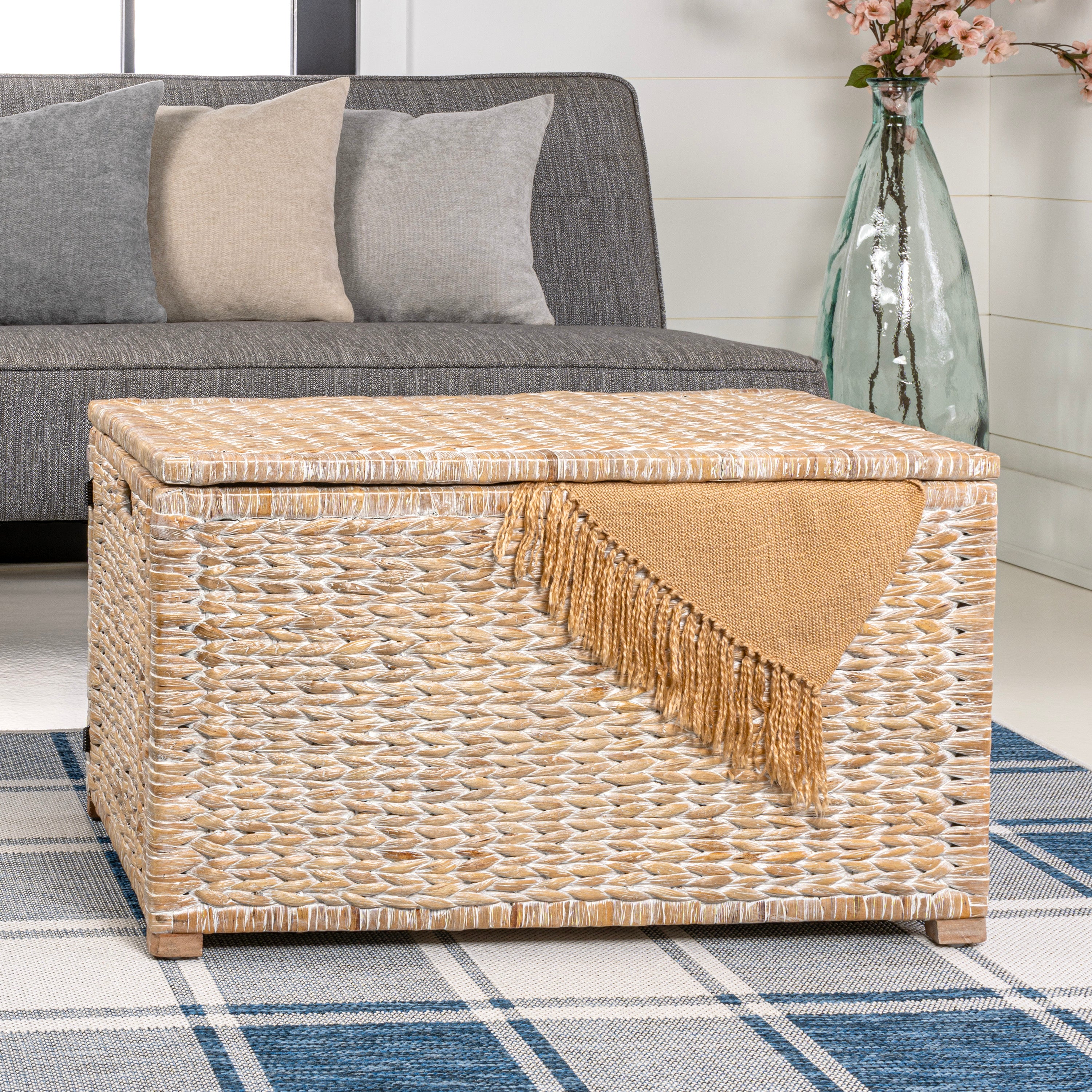 Anada Handwoven Wicker Weave Storage Trunk