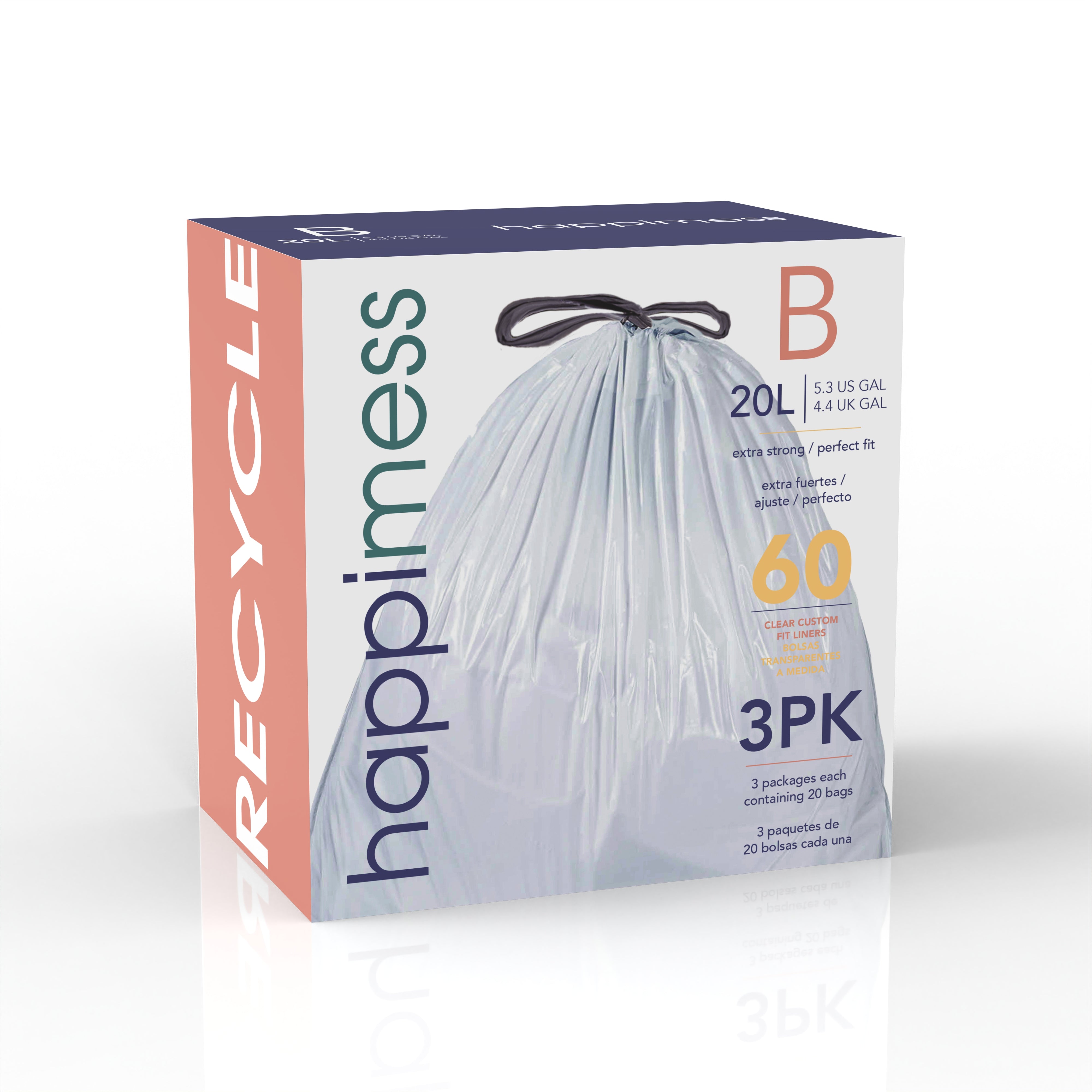 happimess Gallon Drawstring Trash Can Liner