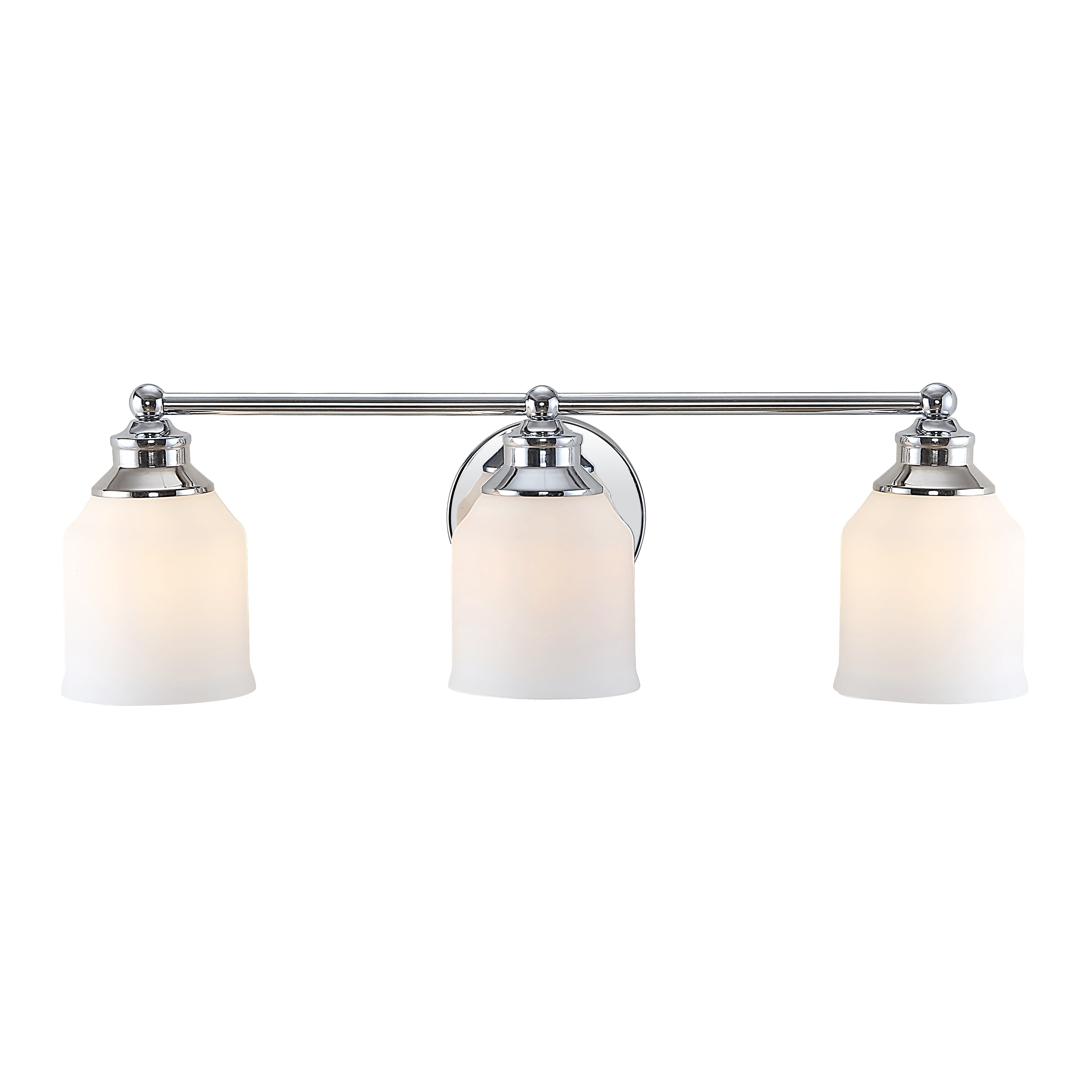 Lydia 3-Light Iron/Frosted Glass Farmhouse Cottage LED Vanity Light