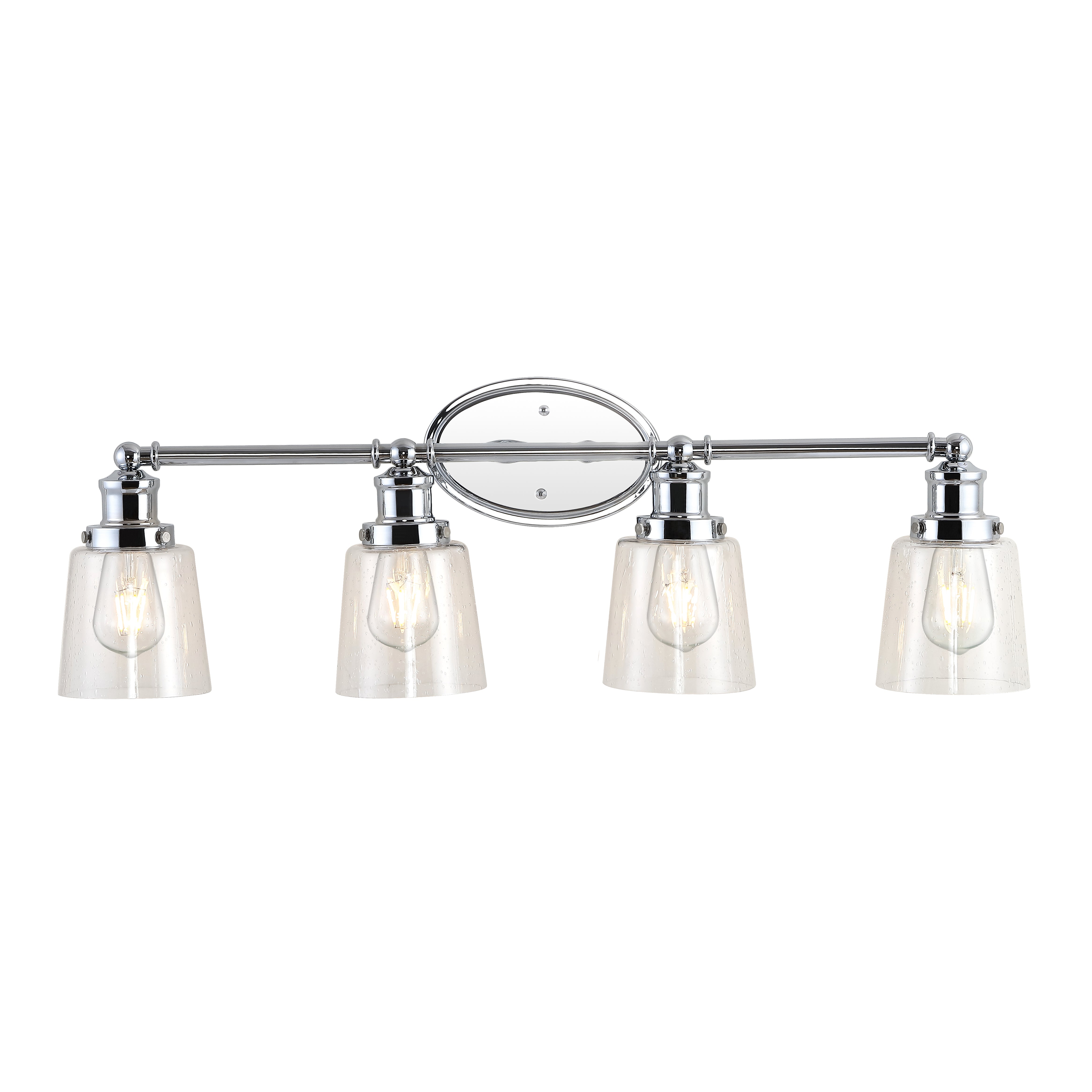 Beverly 4-Light Iron/Seeded Glass Classic Cottage LED Vanity Light