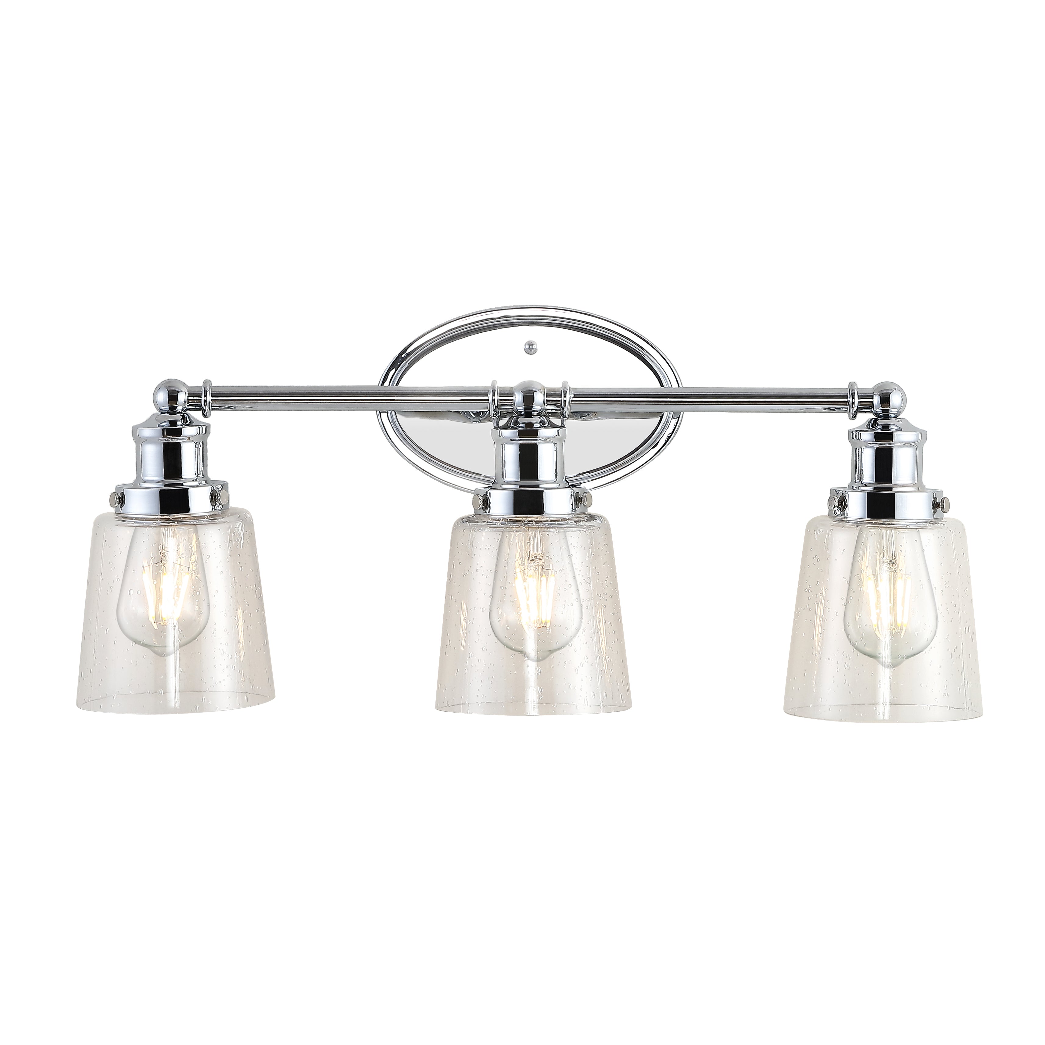 Beverly 3-Light Iron/Seeded Glass Classic Cottage LED Vanity Light