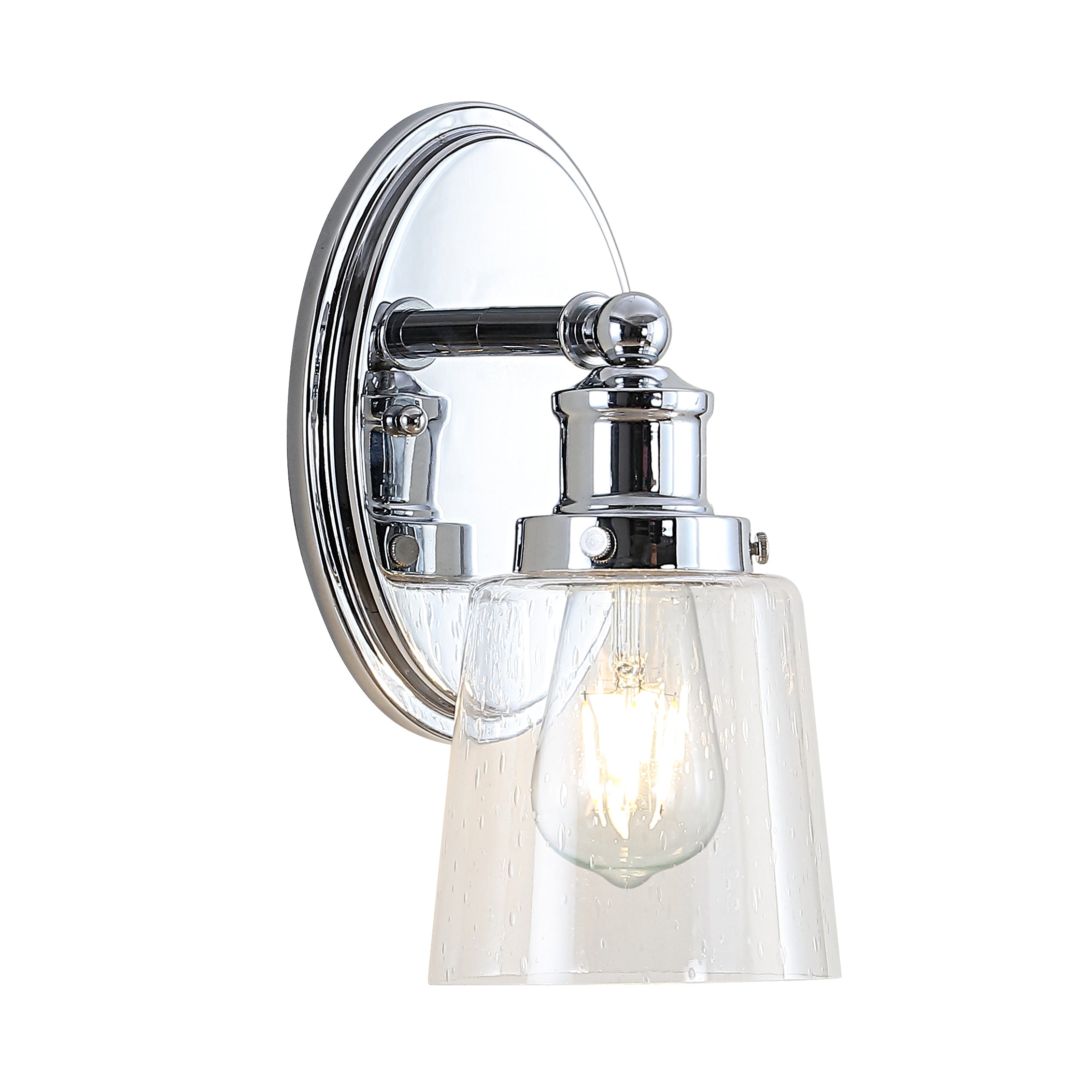 Beverly 1-Light Iron/Seeded Glass Classic Cottage LED Vanity Light