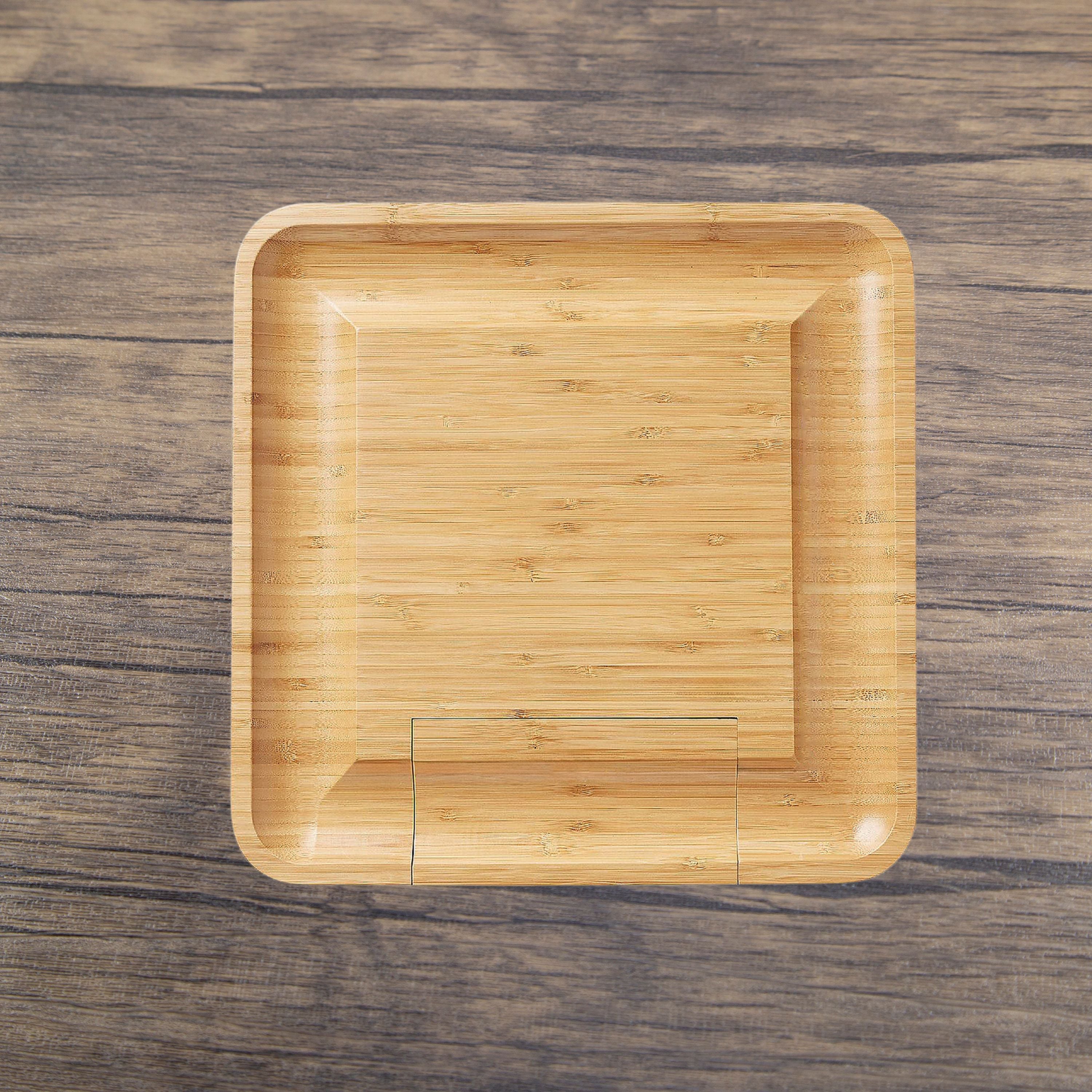 Bamboo Square Cheese Board with 4 Tools