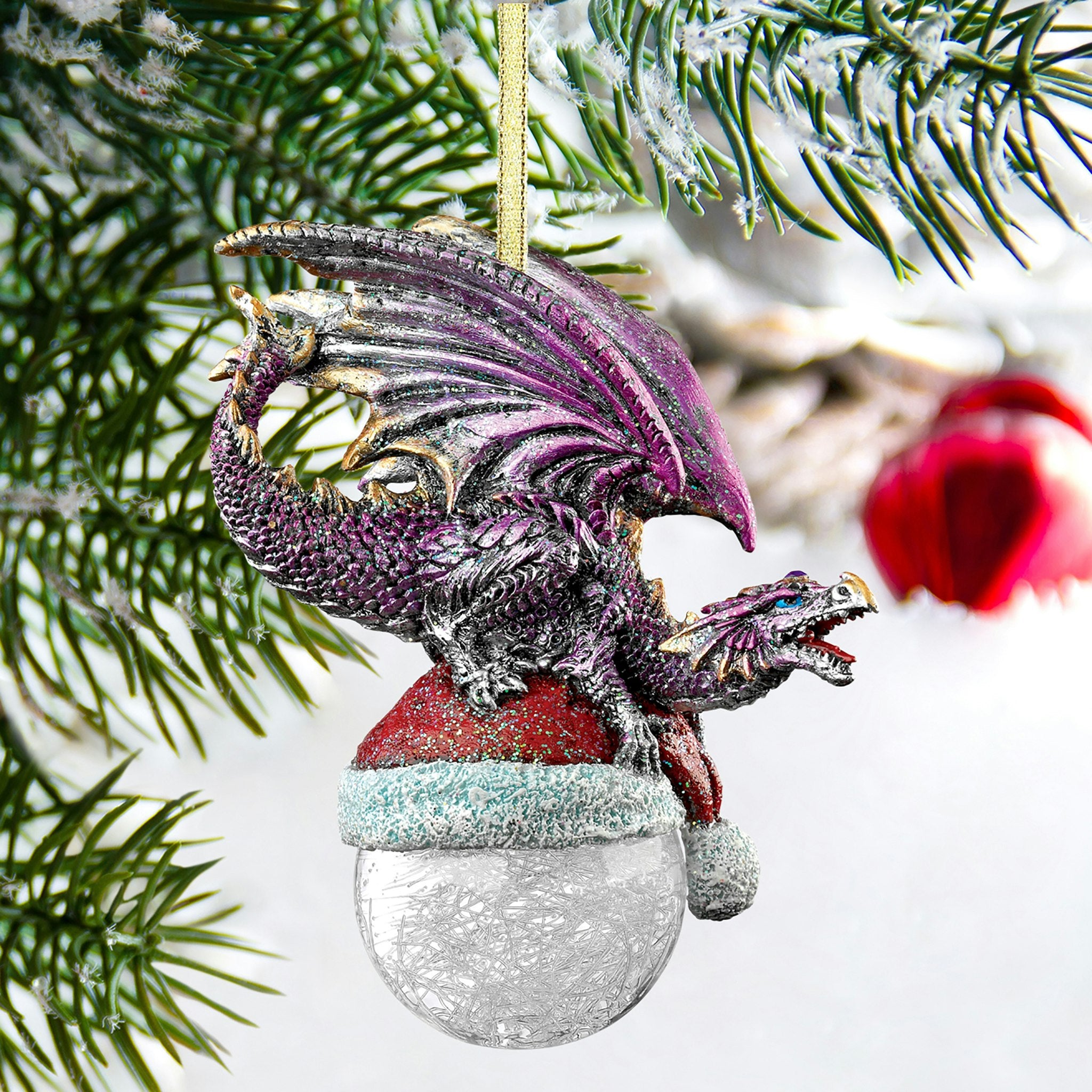 North Pole Dragon Holiday Ornament