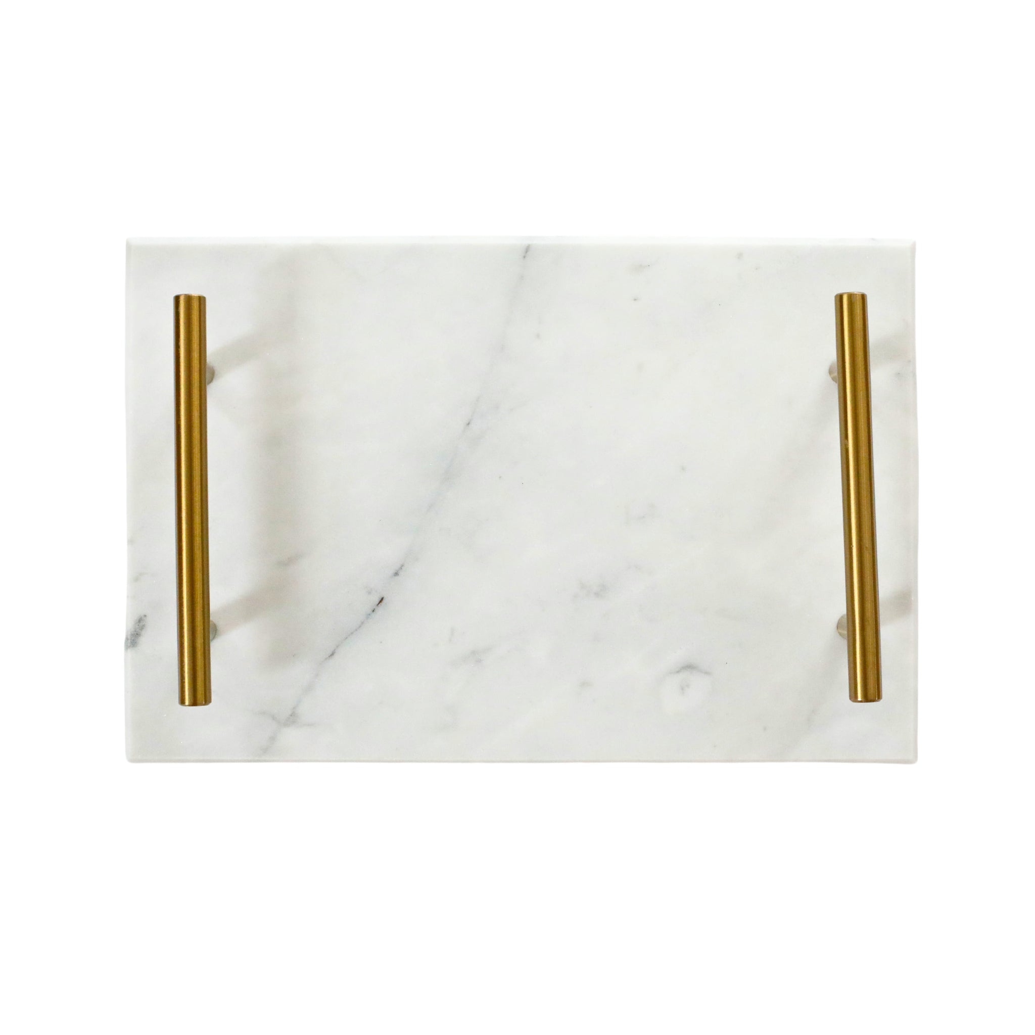 White Marble Board with Gold Handles 8""x12""