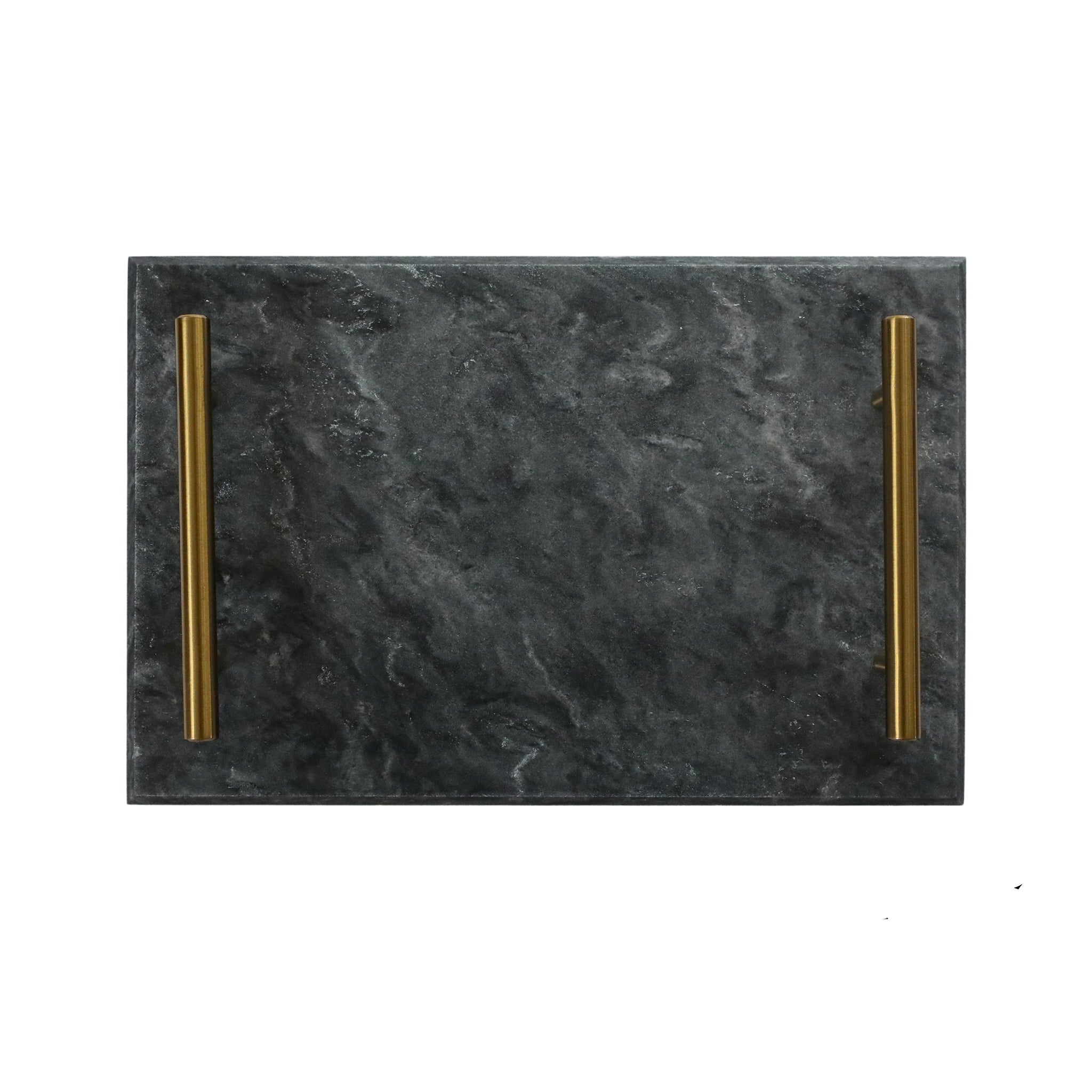 Black Marble Board with Gold Handles 8""x12""