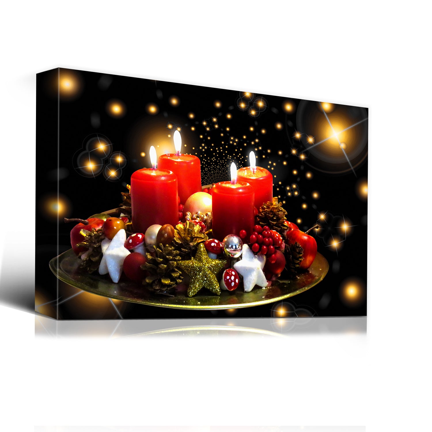 Christmas Candle Wall Art 48"" x 32""