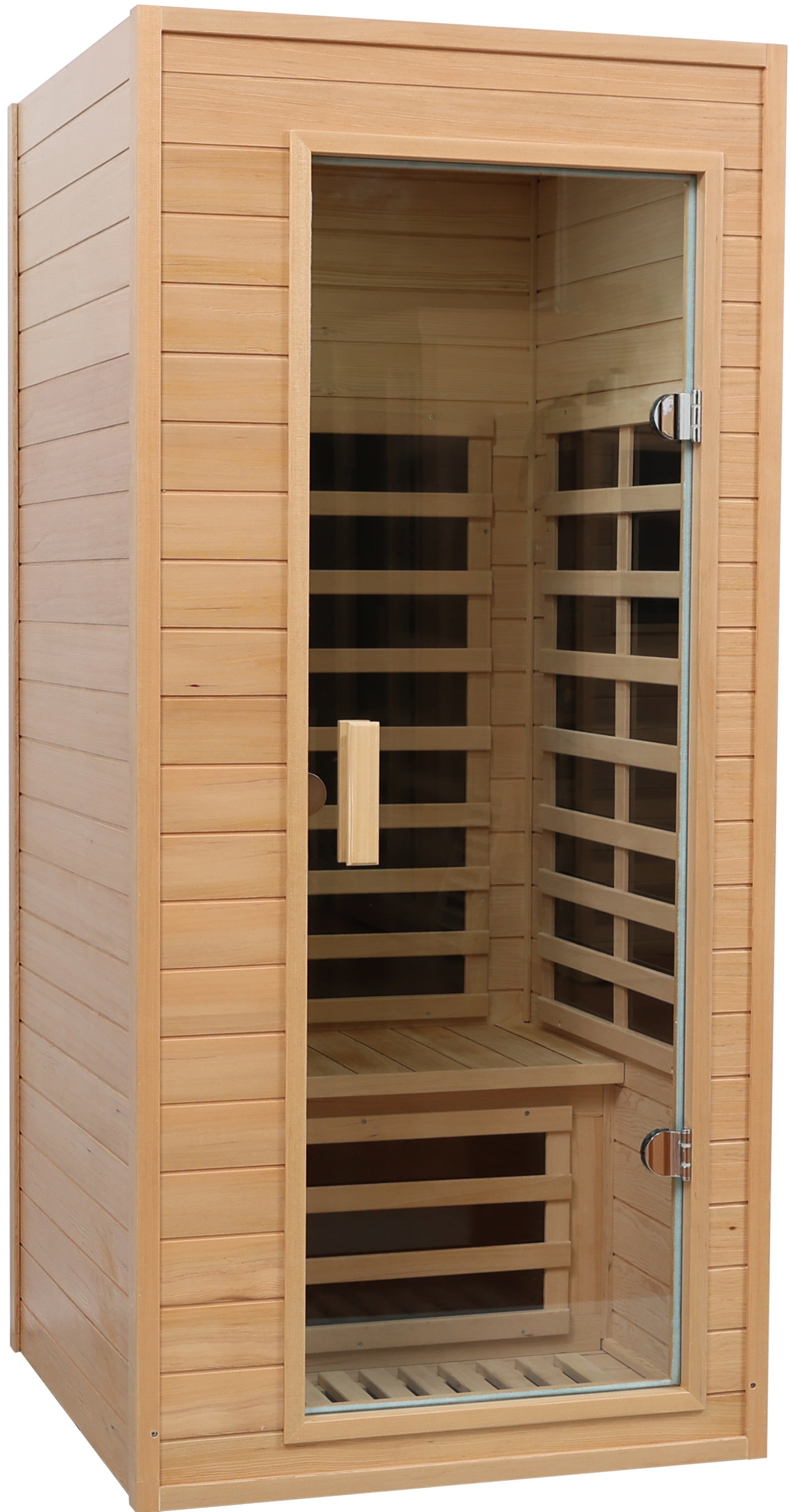 Hemlock One-person far infrared roof embedded indoor sauna room (Front & Rear)