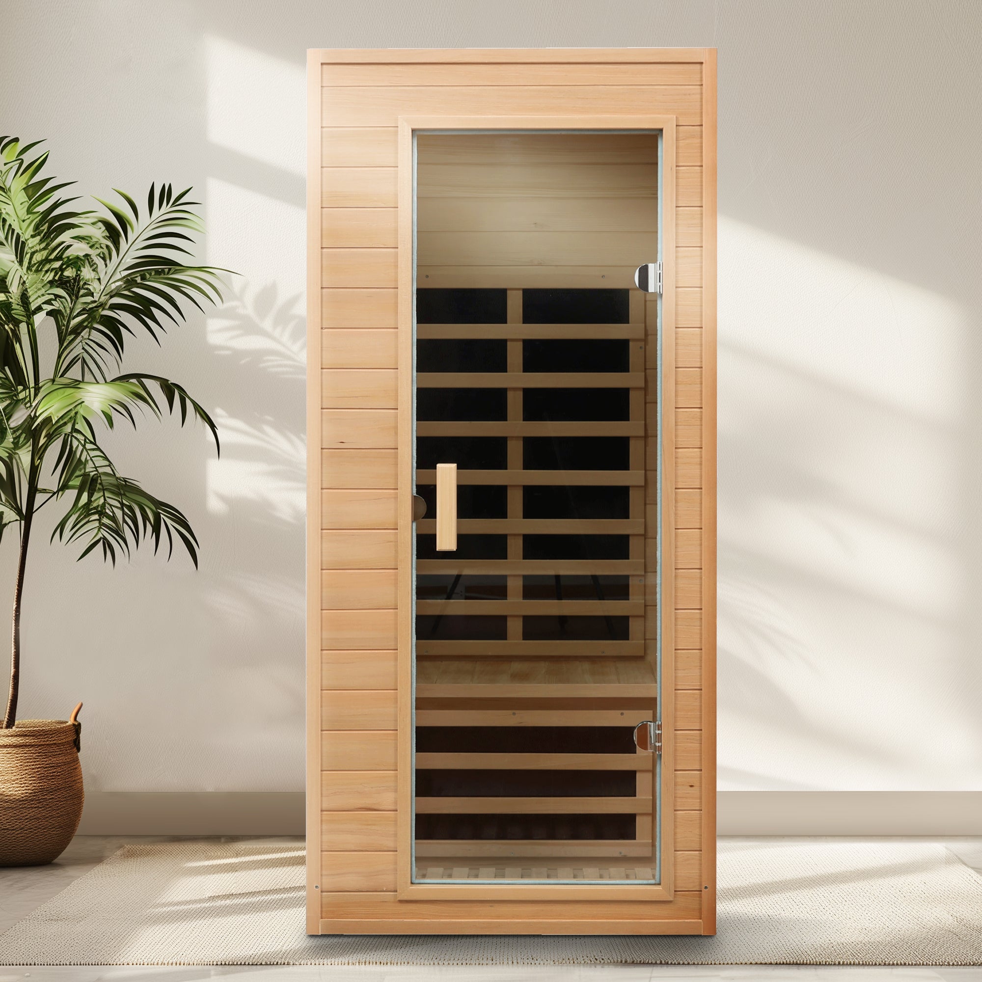 Hemlock One-person far infrared roof embedded indoor sauna room