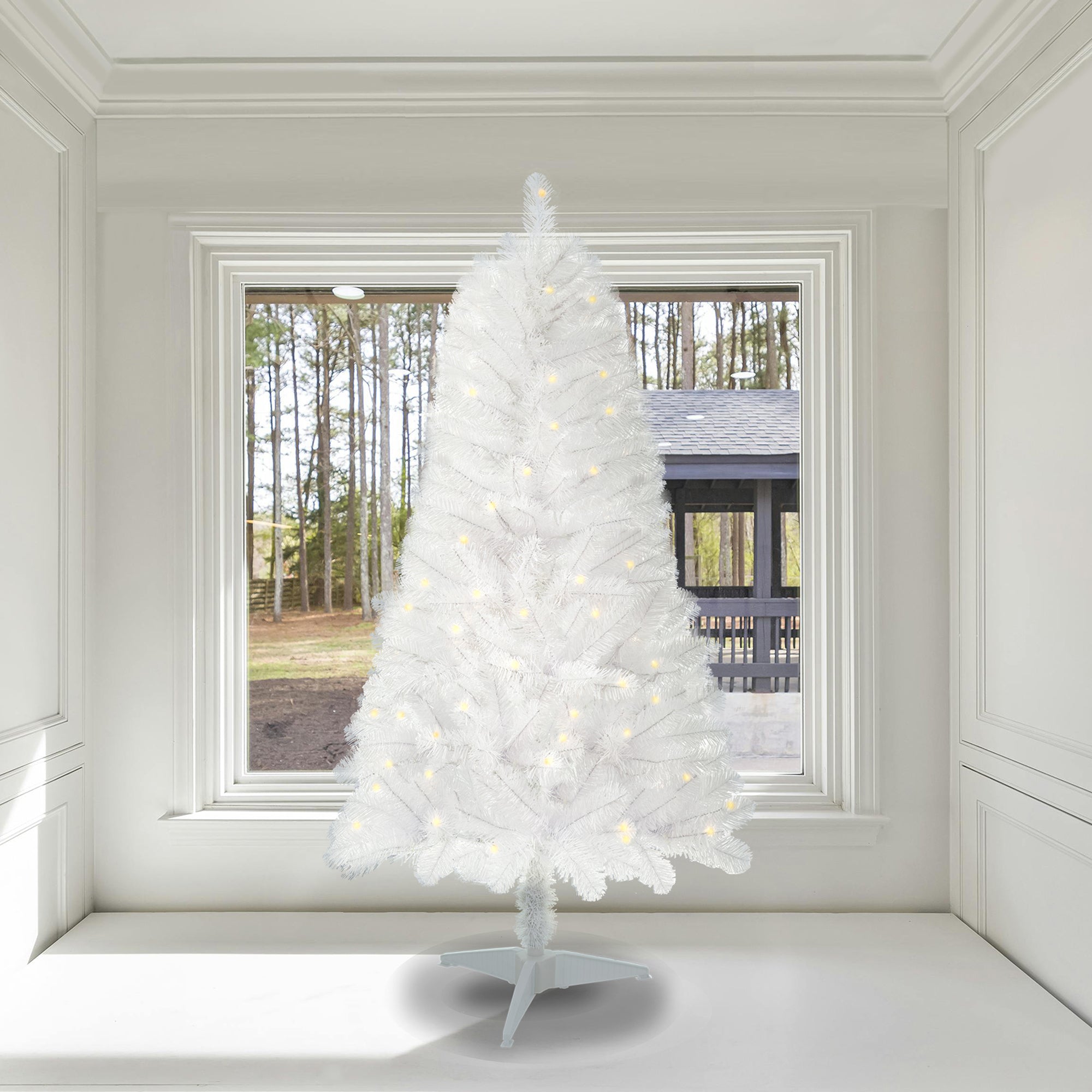 4ft White Spruce Christmas Tree Pre-lit With Stand