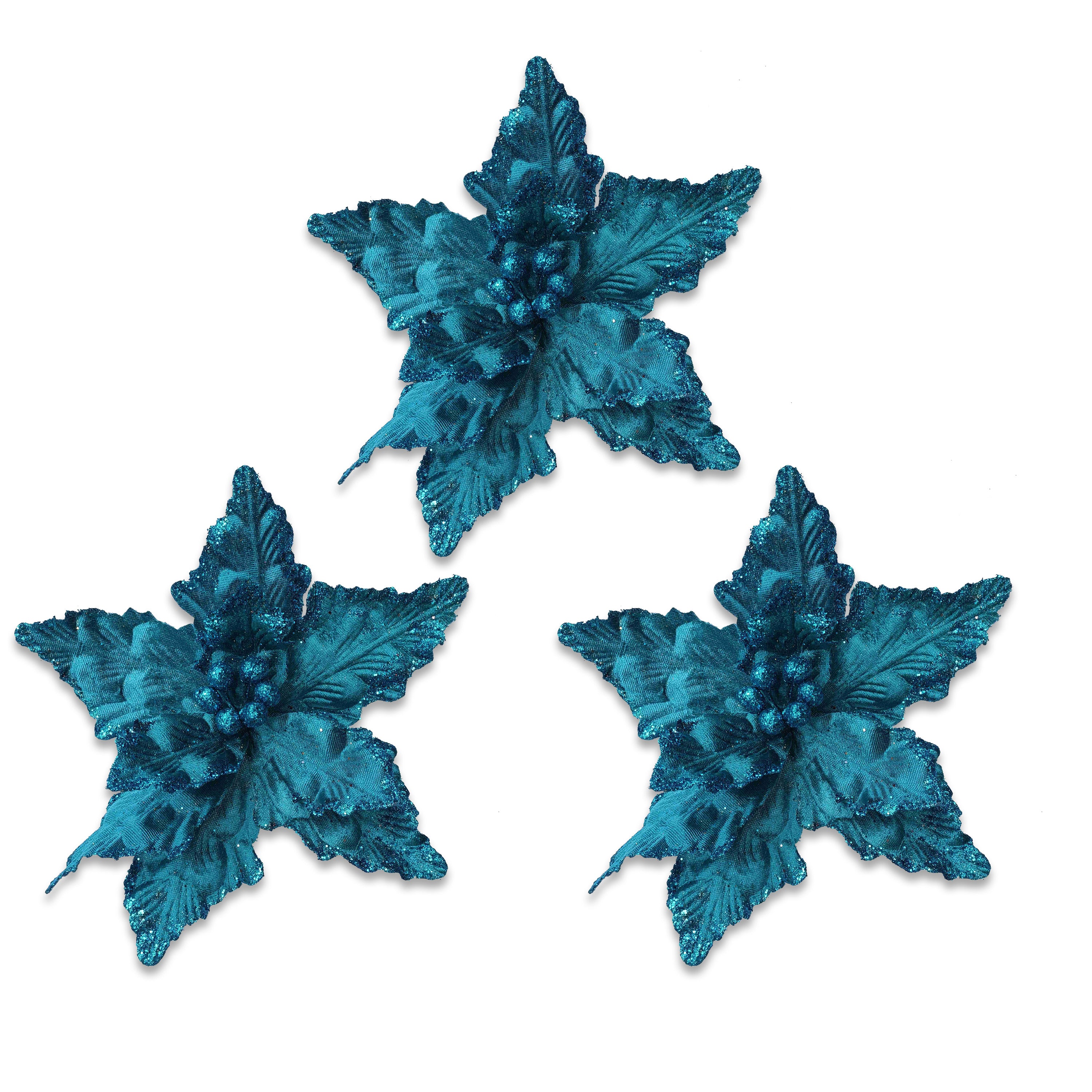 Charming 3-Pack 11"" Adjustable Glitter Stem Flowers