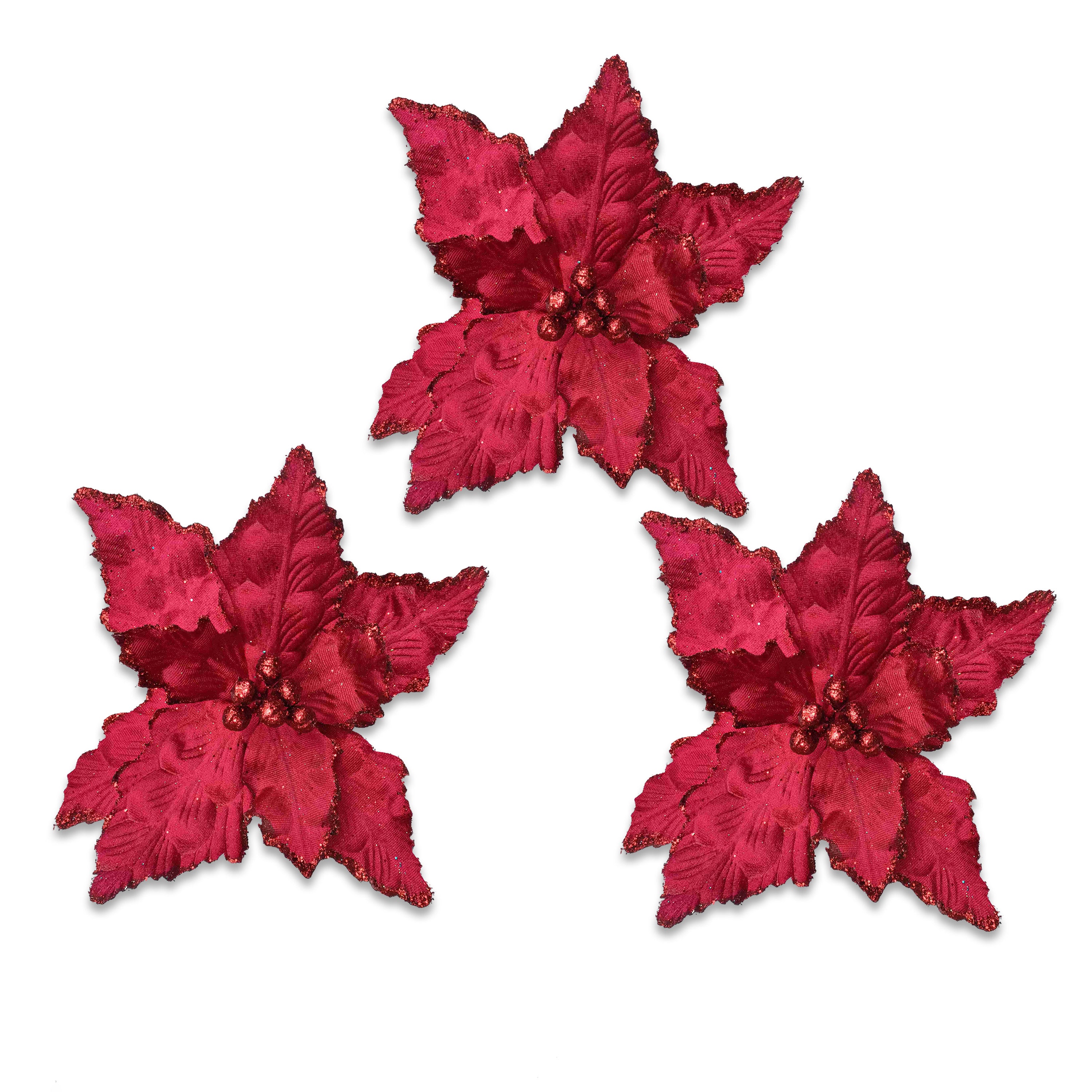 Versatile 3-Pack 11"" Glitter Enhanced Floral Stems