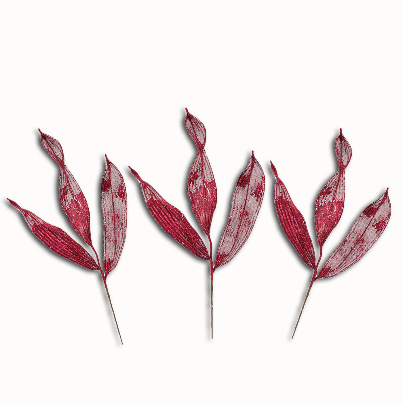 3 Pack of Burgundy Glitter Picks