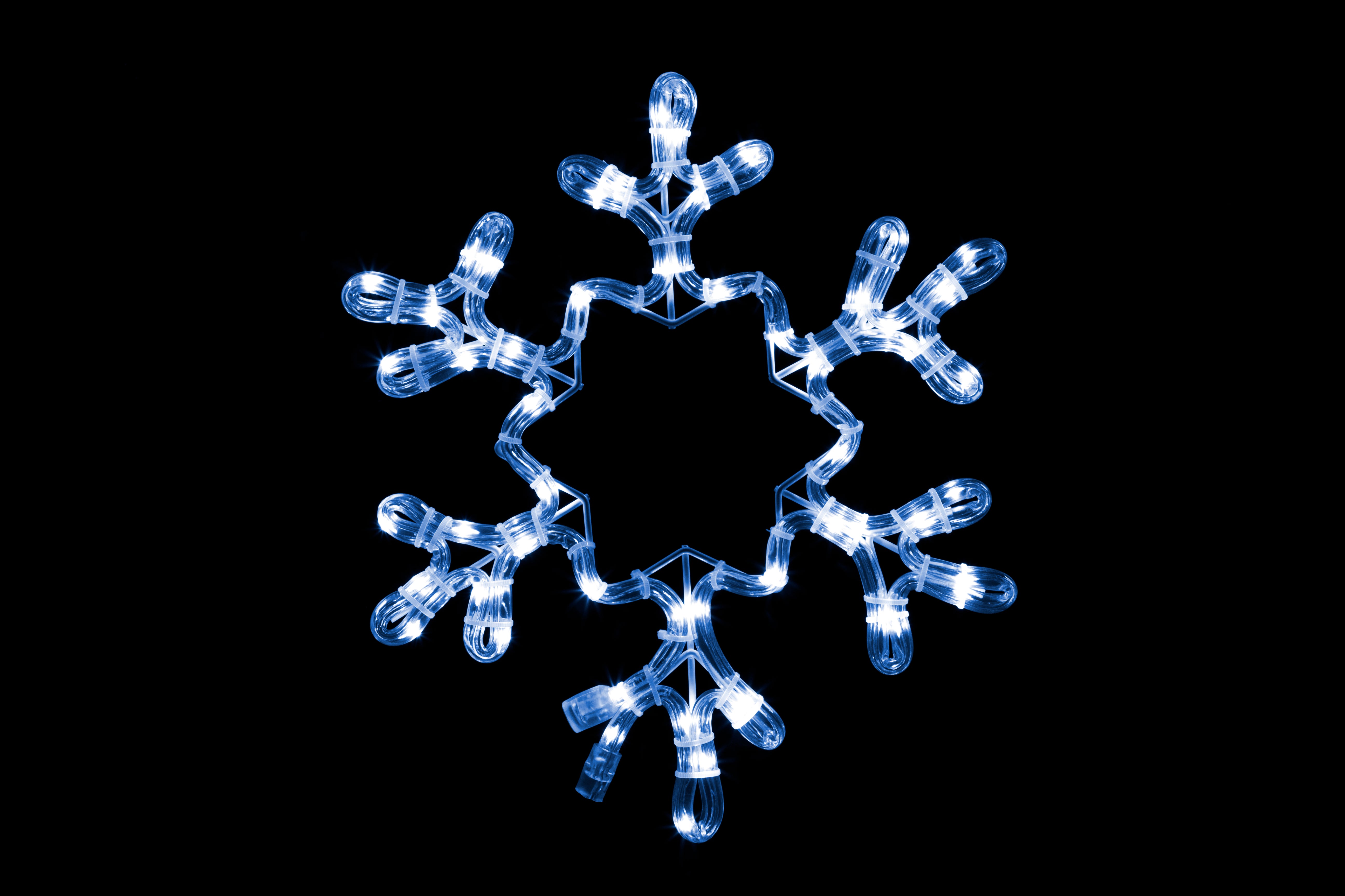 12"" Blue Rope-lit Snowflake with Star