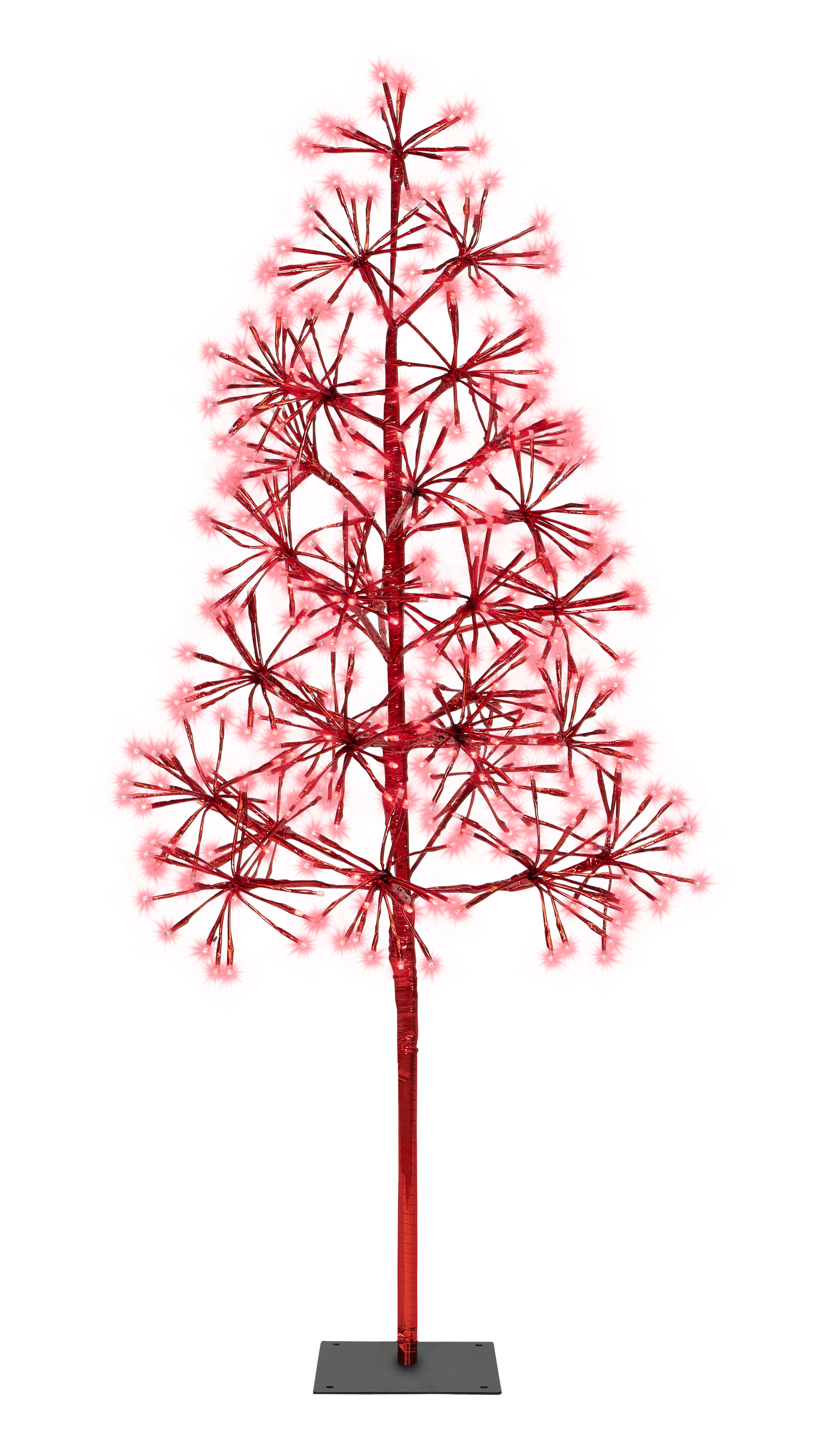 4' Red Starburst LED Tree