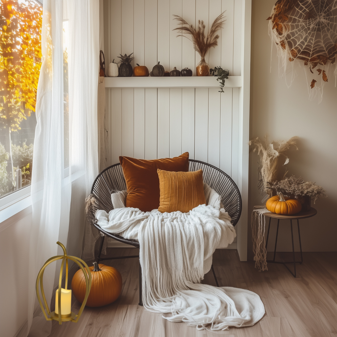 Gold Pumpkin Lantern with LED Candle