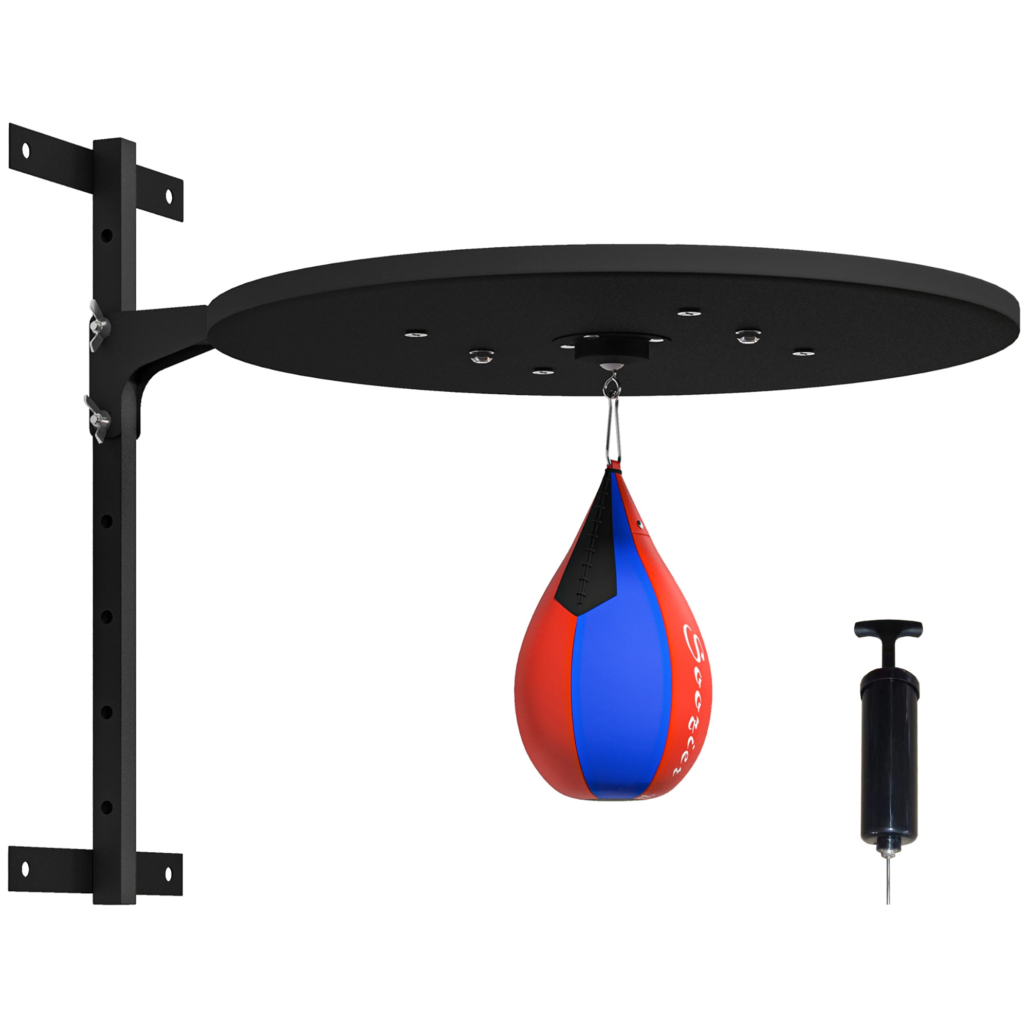 Adjustable Speed Bag Platform, Wall Mounted Punching Bag with 360-Degree Swivel for Home Fitness