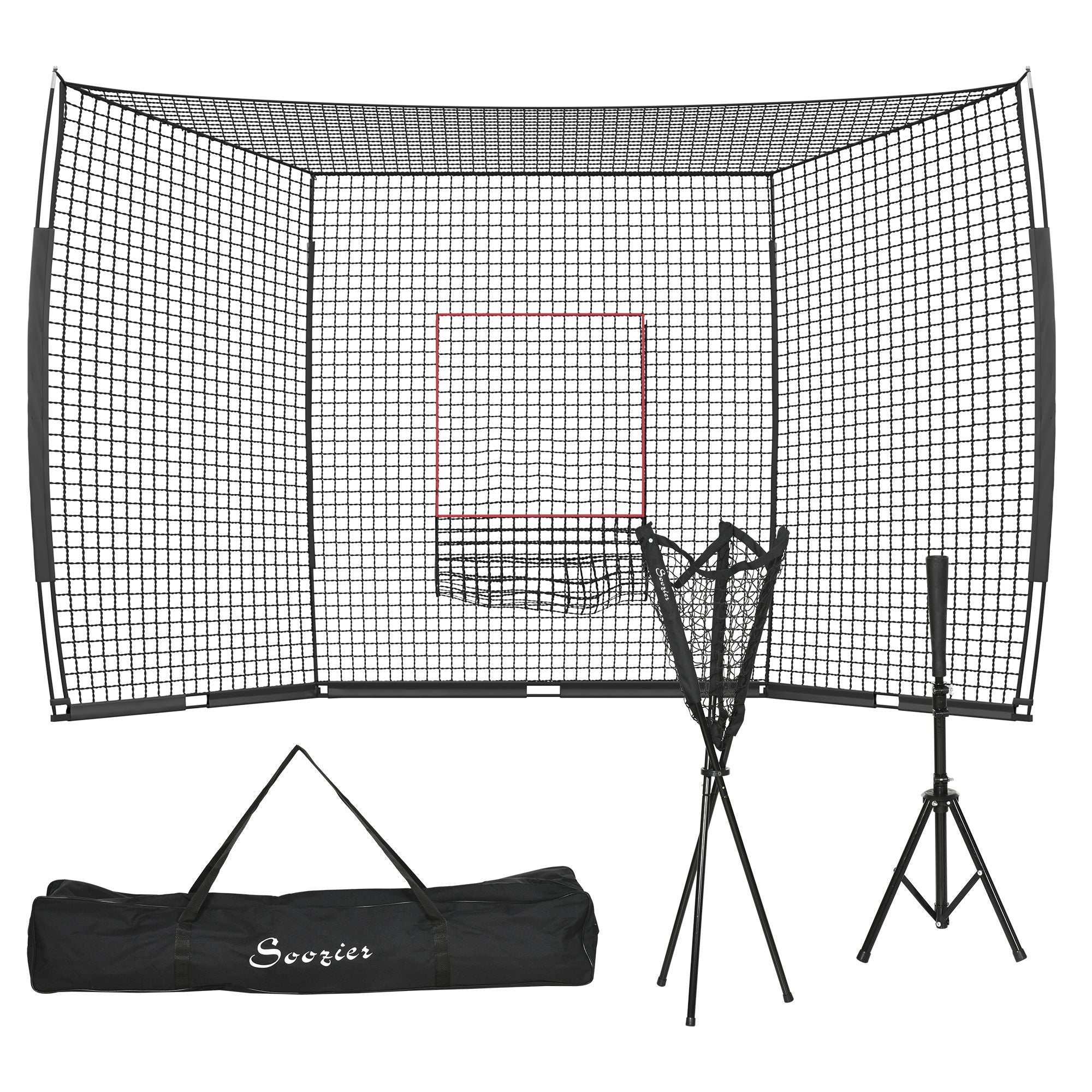 Baseball Net with Strike Zone, Tee, Caddy, and Carry Bag -17' x 5.5'