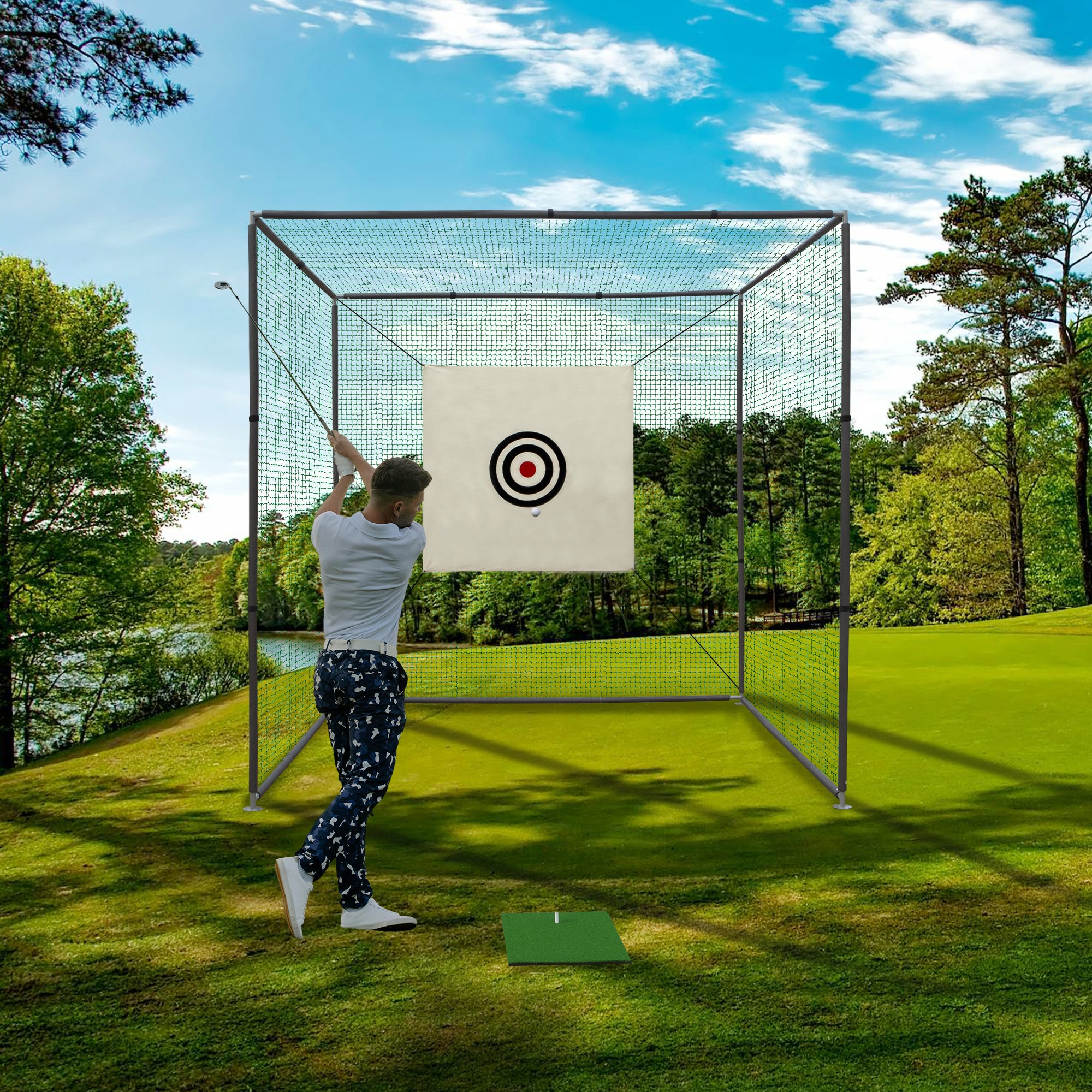 Hitting  Cage w/ Metal Frame  Kit Indoor/ Outdoor 10X10X10FT