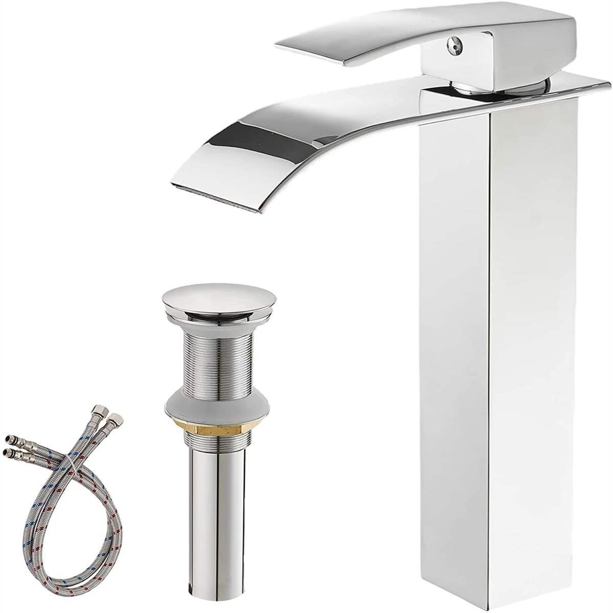 Waterfall Single Hole Single Handle Bathroom Faucet Chrome