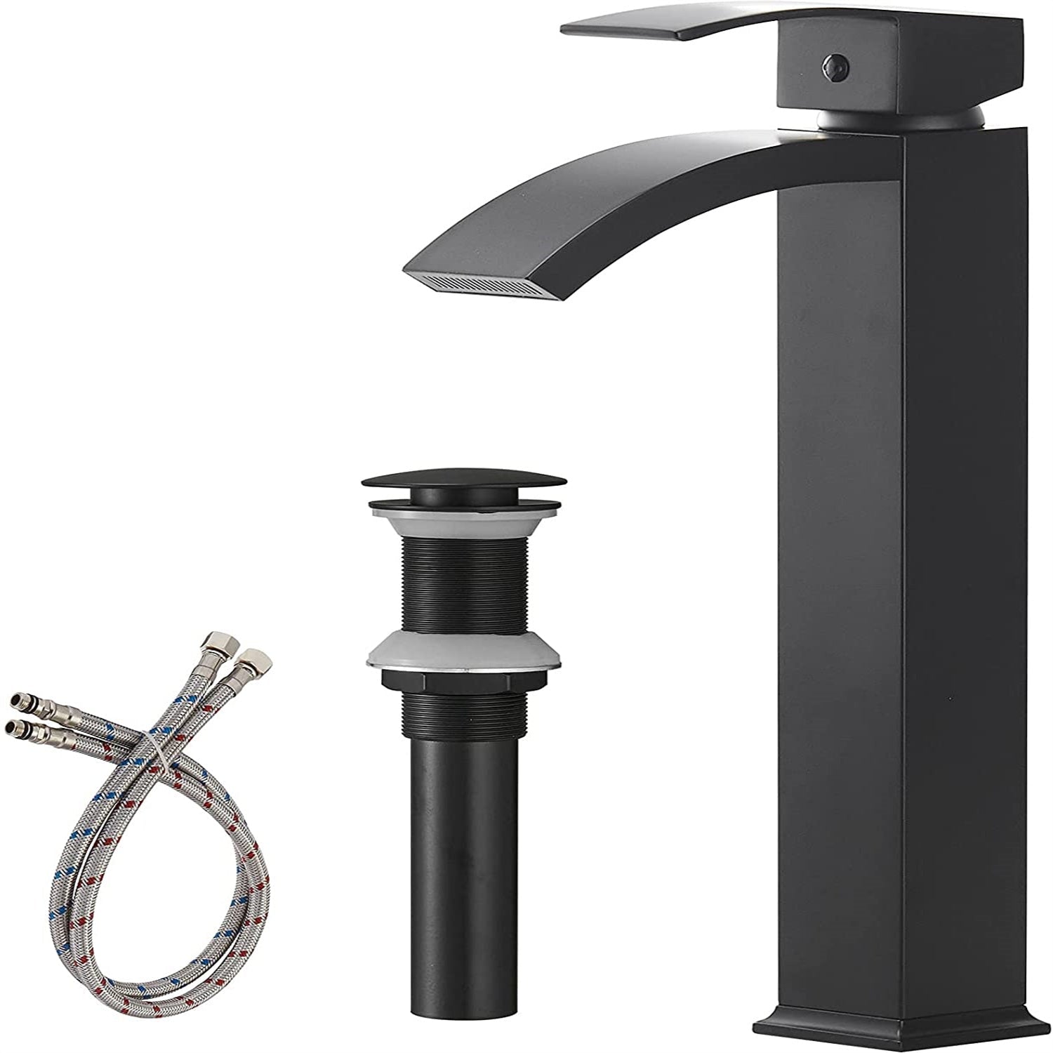 Single Hole Single Handle High Arc Bathroom Faucet Black