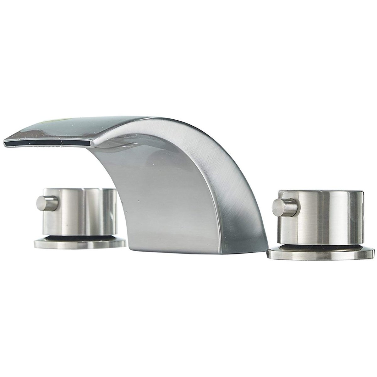 8 in Waterfall Bathroom Faucet with Led Light Brushed Nickel