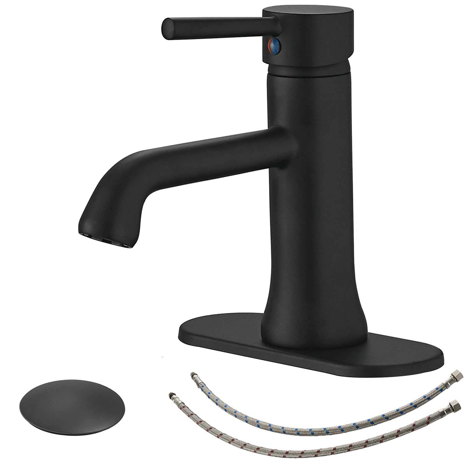 Single Hole Single-Handle Bathroom Faucet in Matte Black