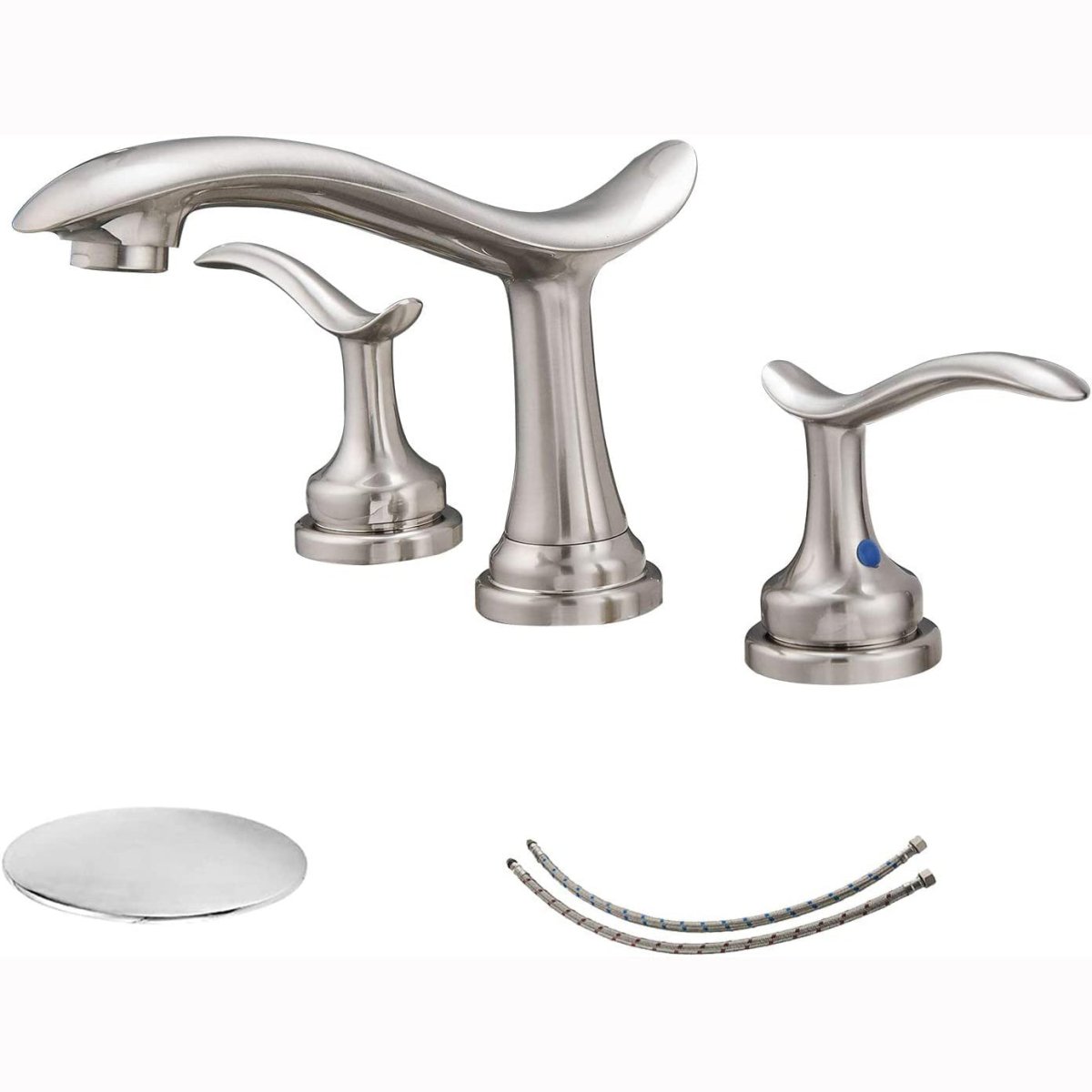 8 in Waterfall 2-Handle Bathroom Faucet Brushed Nickel