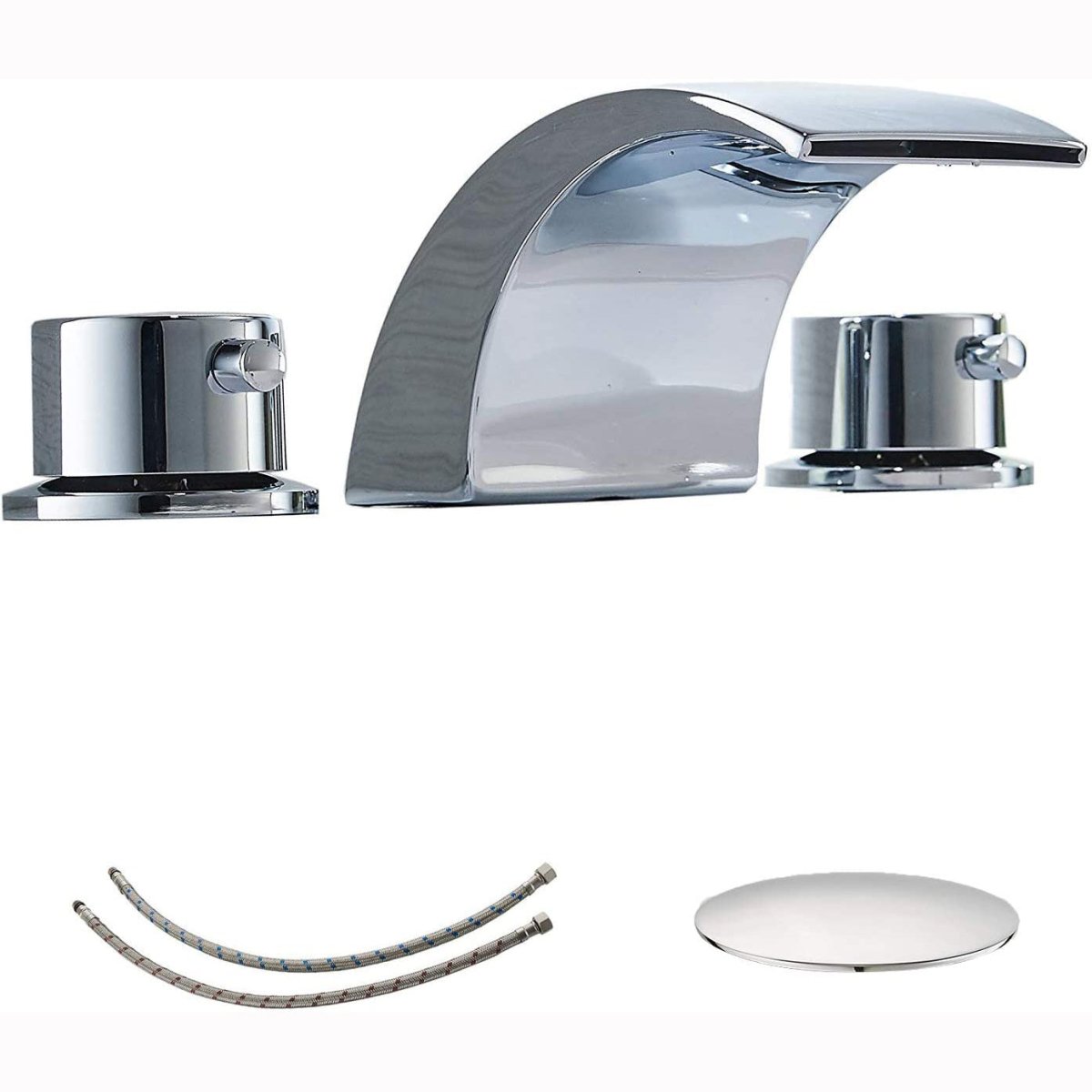 8 in 2-Handle Bathroom Faucet With Led Light Chrome