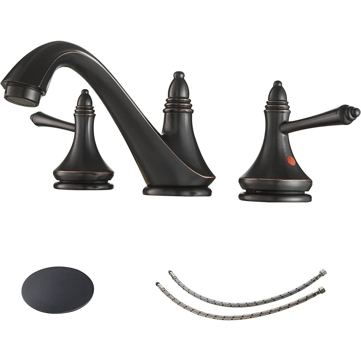 8 in 2 Handle Bathroom Faucet With Drain Oil Rubbed Bronze