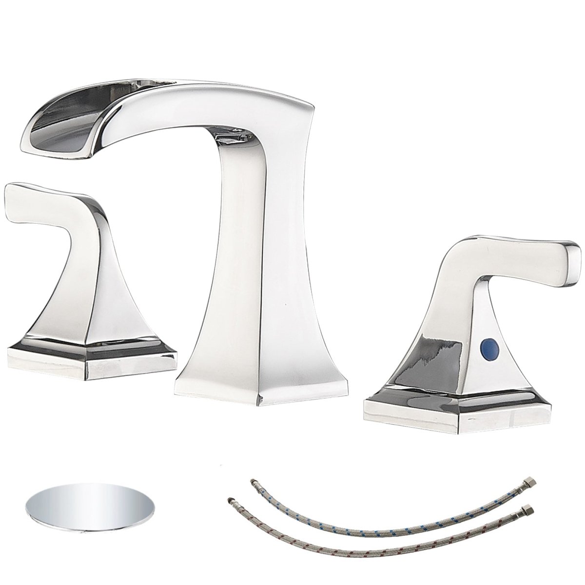 8 in 2-Handle Waterfall Bathroom Sink Faucet Chrome