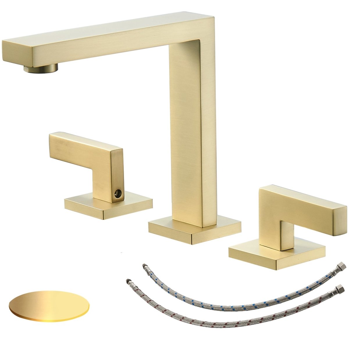 8 in Double Handle Bathroom Faucet Brushed Gold