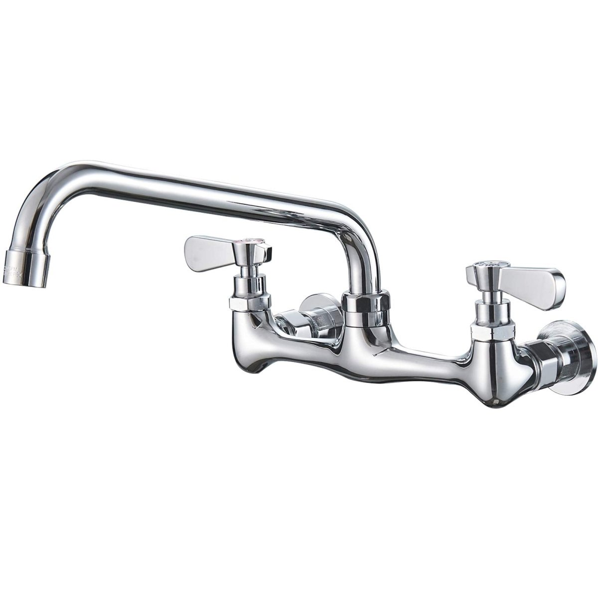 Wall Mount Kitchen Faucet with 10 Inch Swivel Spout Chrome