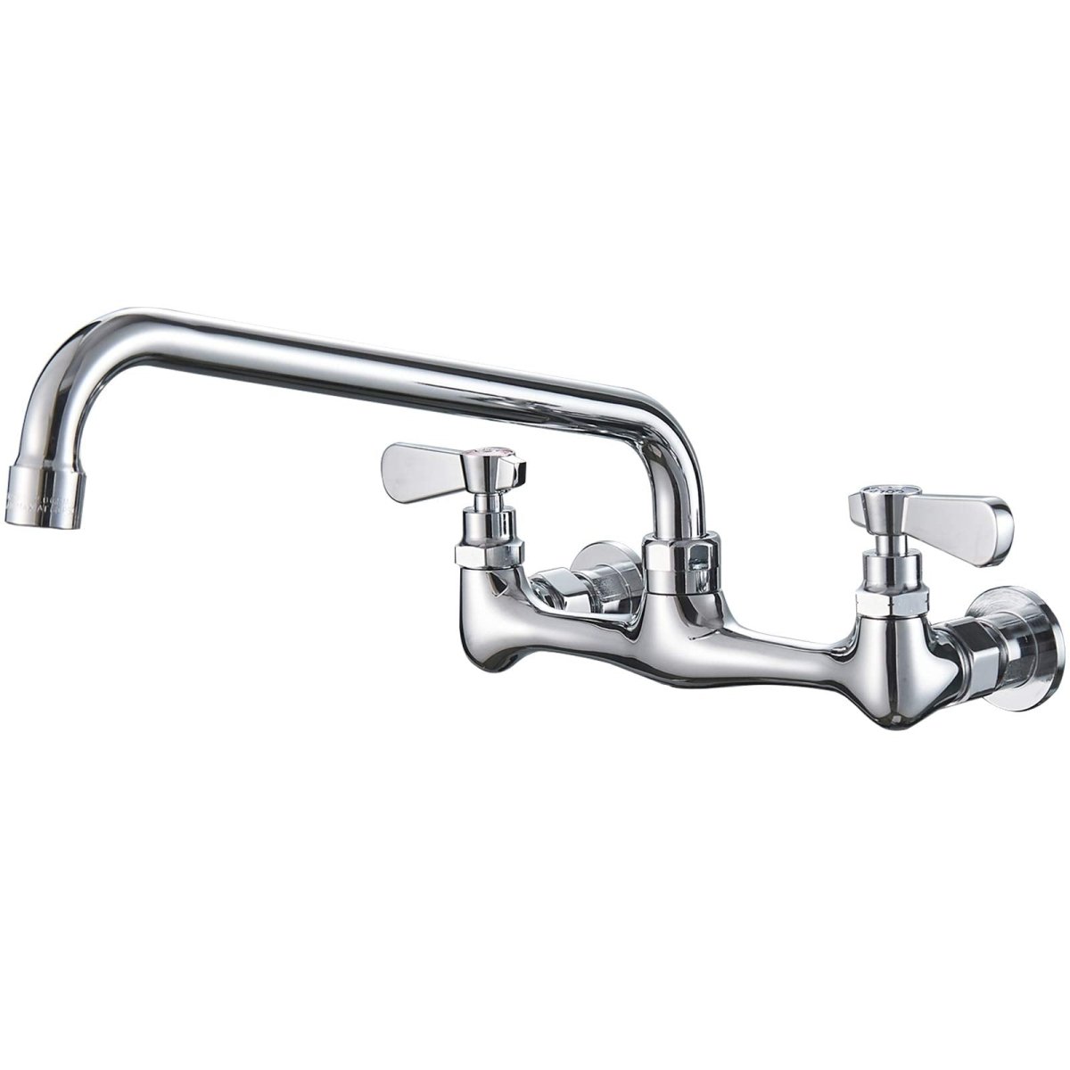 Wall Mount Kitchen Faucet with 12 Inch Swivel Spout Chrome