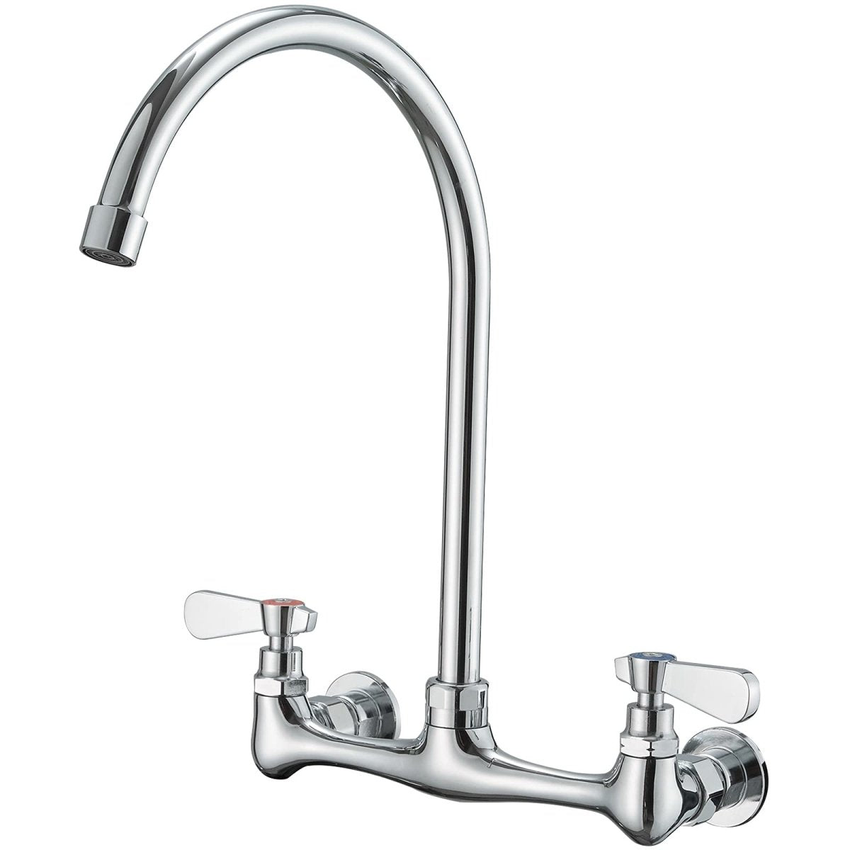 Wall Mount Kitchen Faucet with Swivel Spout 8 Chrome