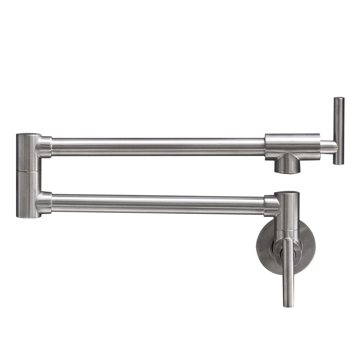 Brass Wall Mounted Pot Filler in Brushed Nickel