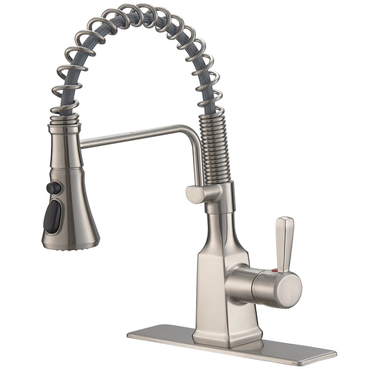 Spring-Spout Sprayer 3 Spray Kitchen Faucet Brushed Nickel