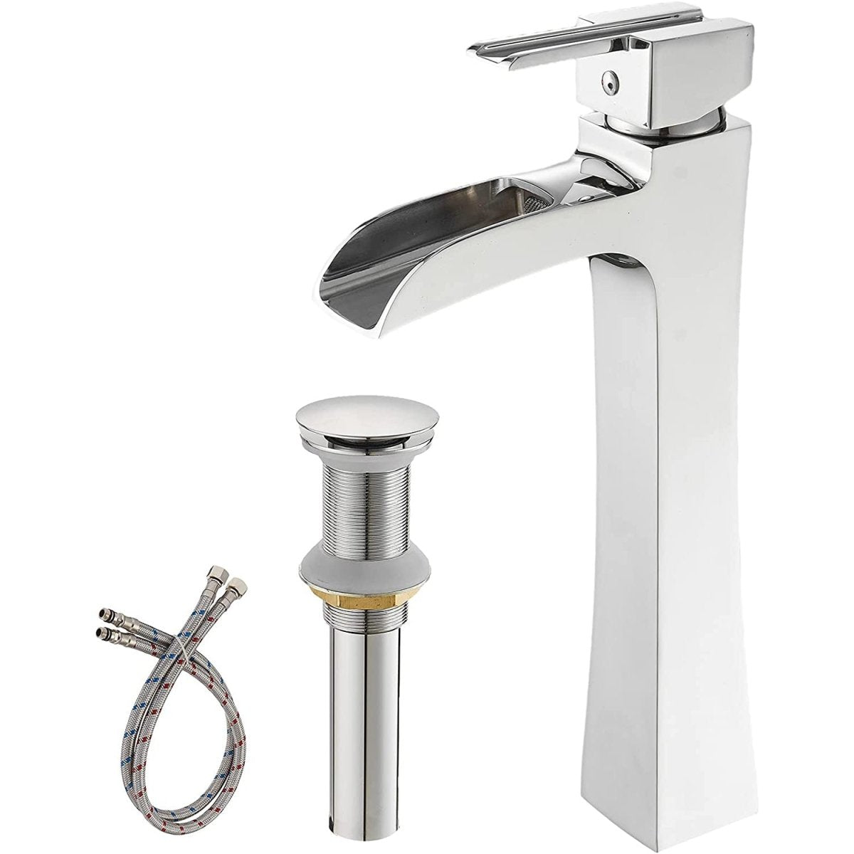 Waterfall Single Hole 1 Handle Bathroom Faucet with Chrome