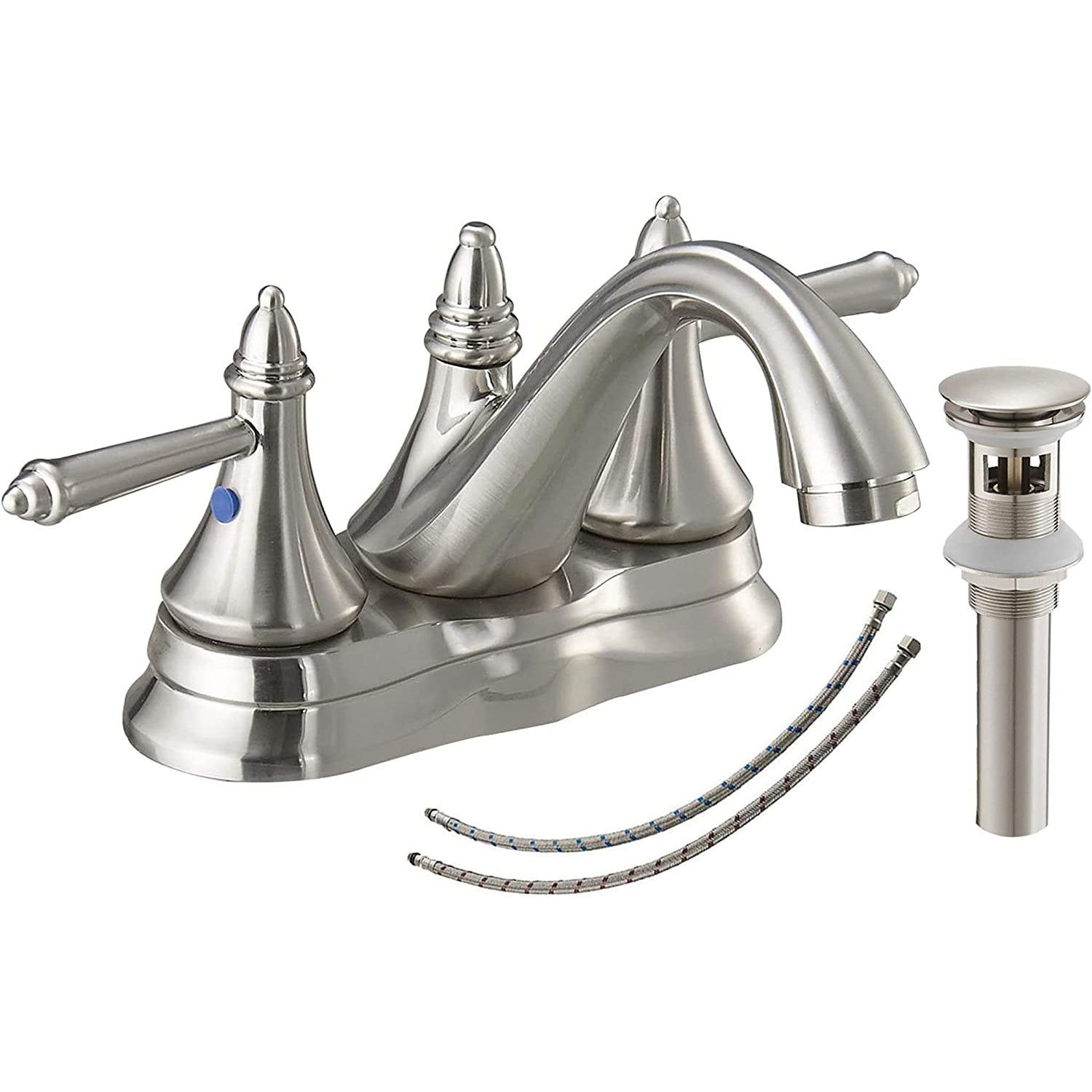 4 in Centerset 2 Handle Bathroom Faucet Brushed Nickel