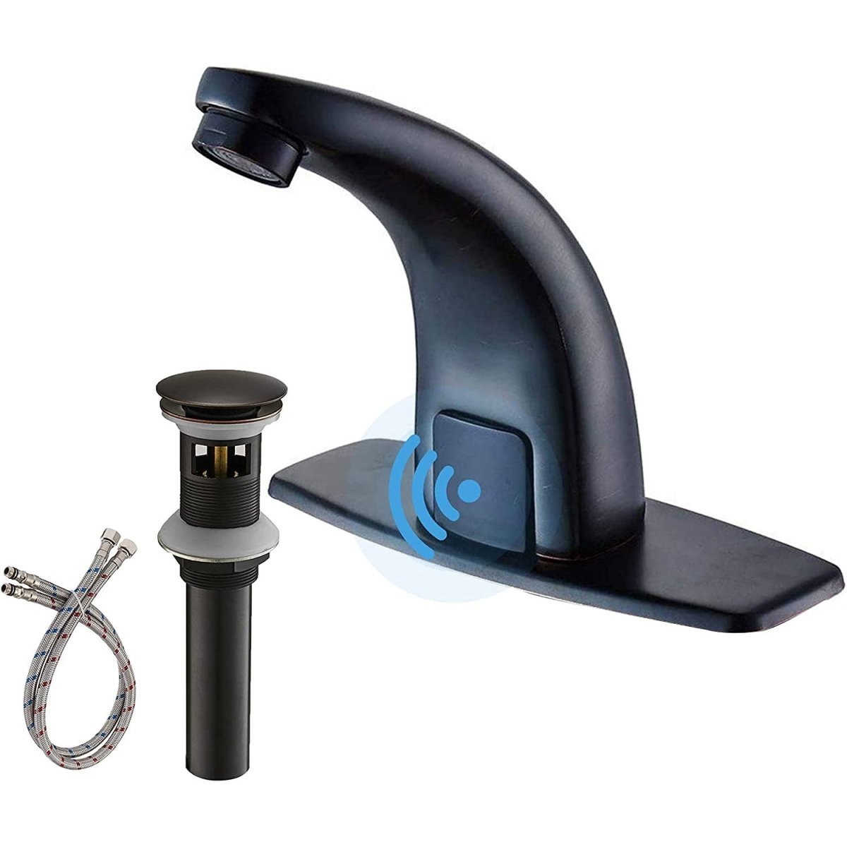 Touchless Bathroom Faucet with Drain Oil Rubbed Bronze